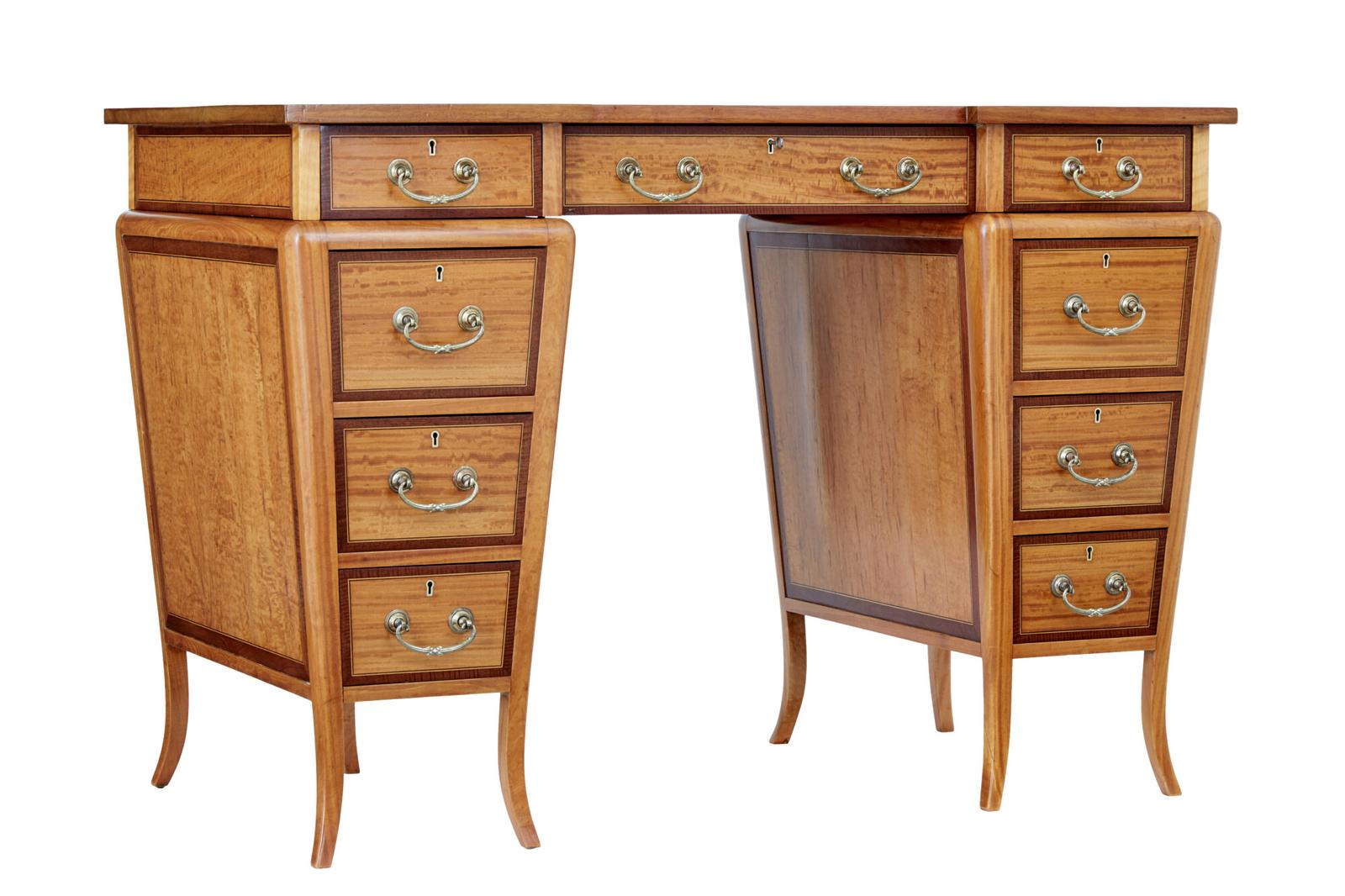 Early 20th Century Satinwood Sheraton Revival Desk (1 of 10)