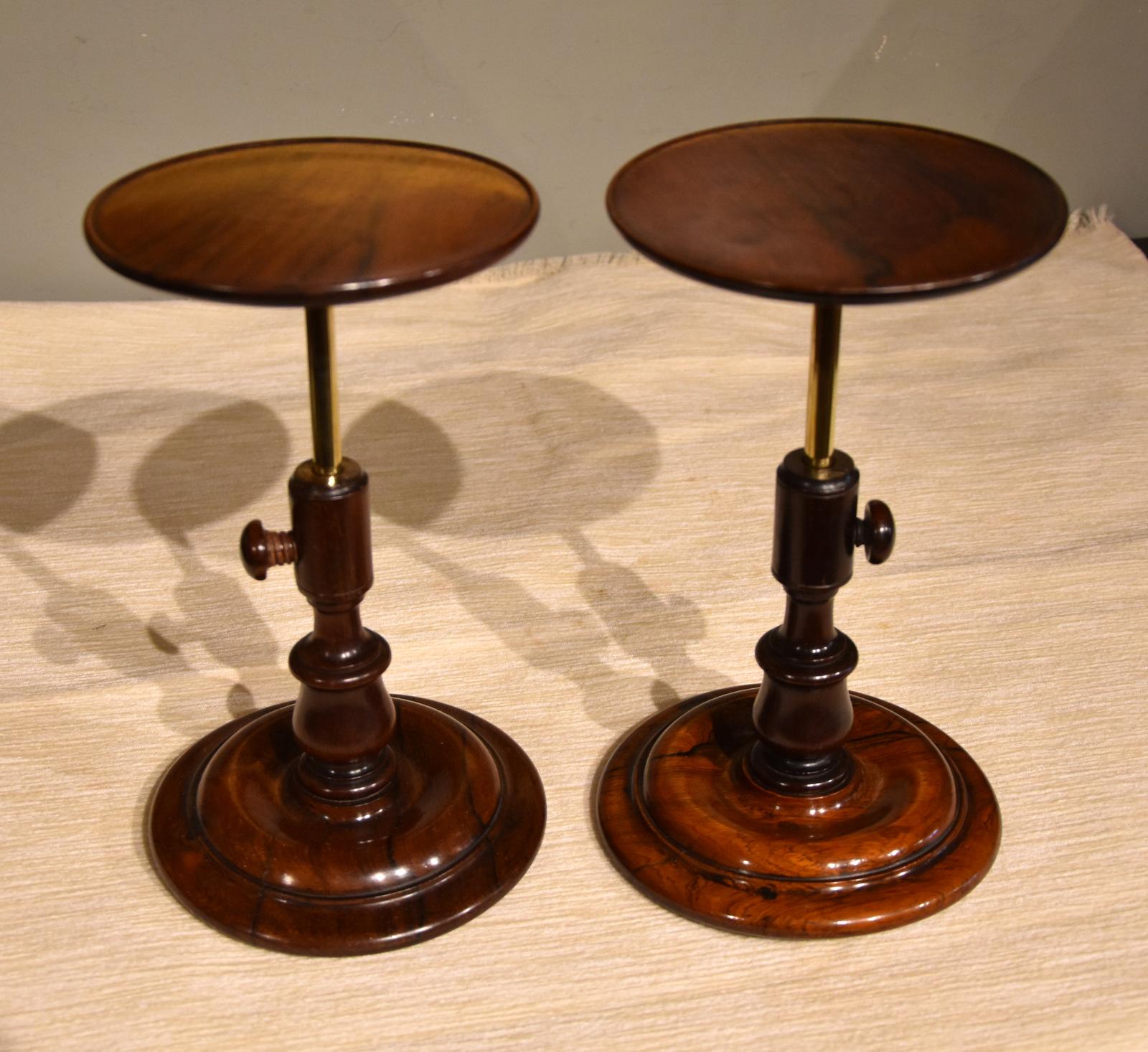 Pair of 19th Century Rosewood Adjustable Candle Stands (1 of 7)