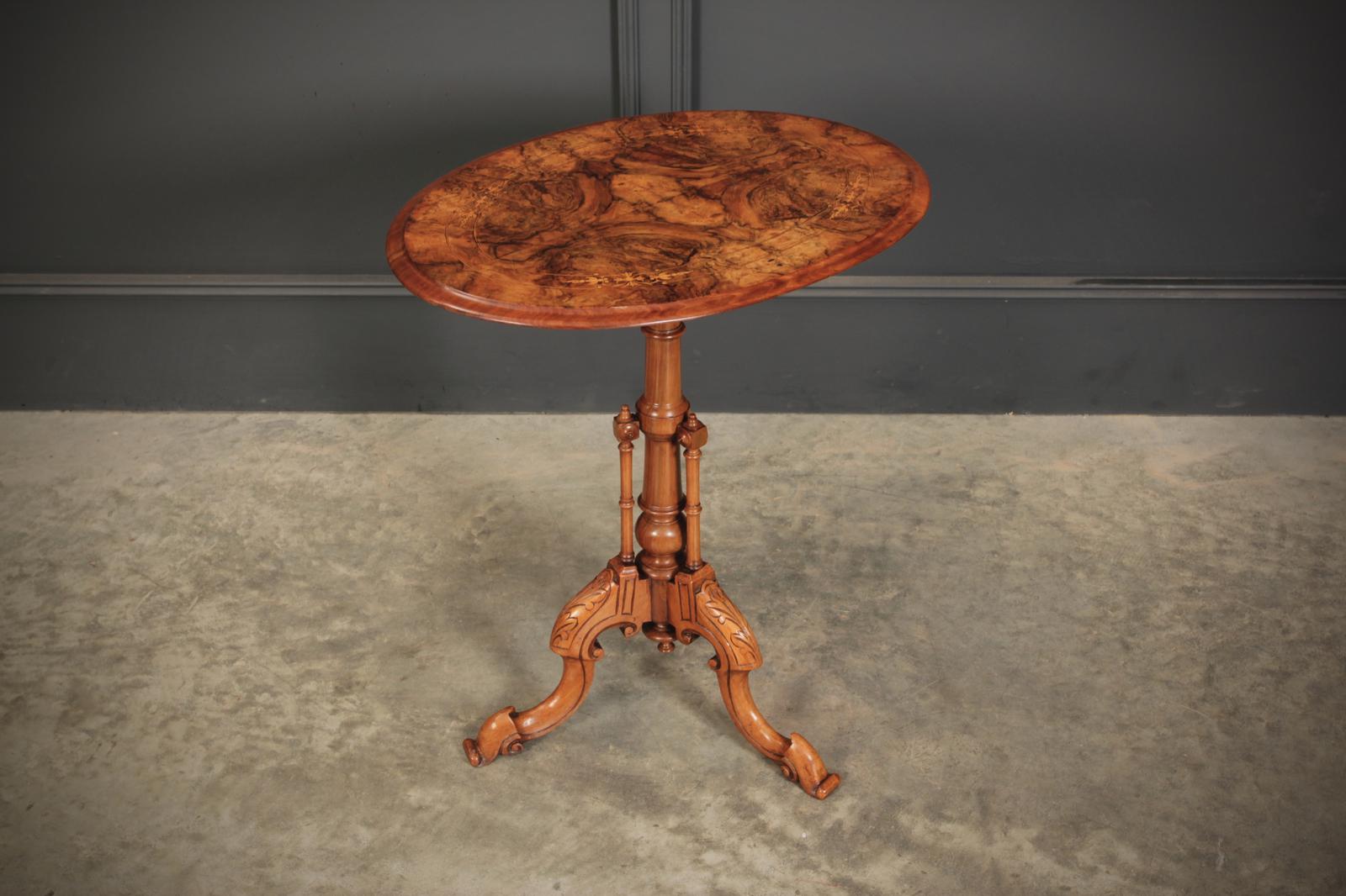 Inlaid Figured Walnut Occasional Wine Table (1 of 10)