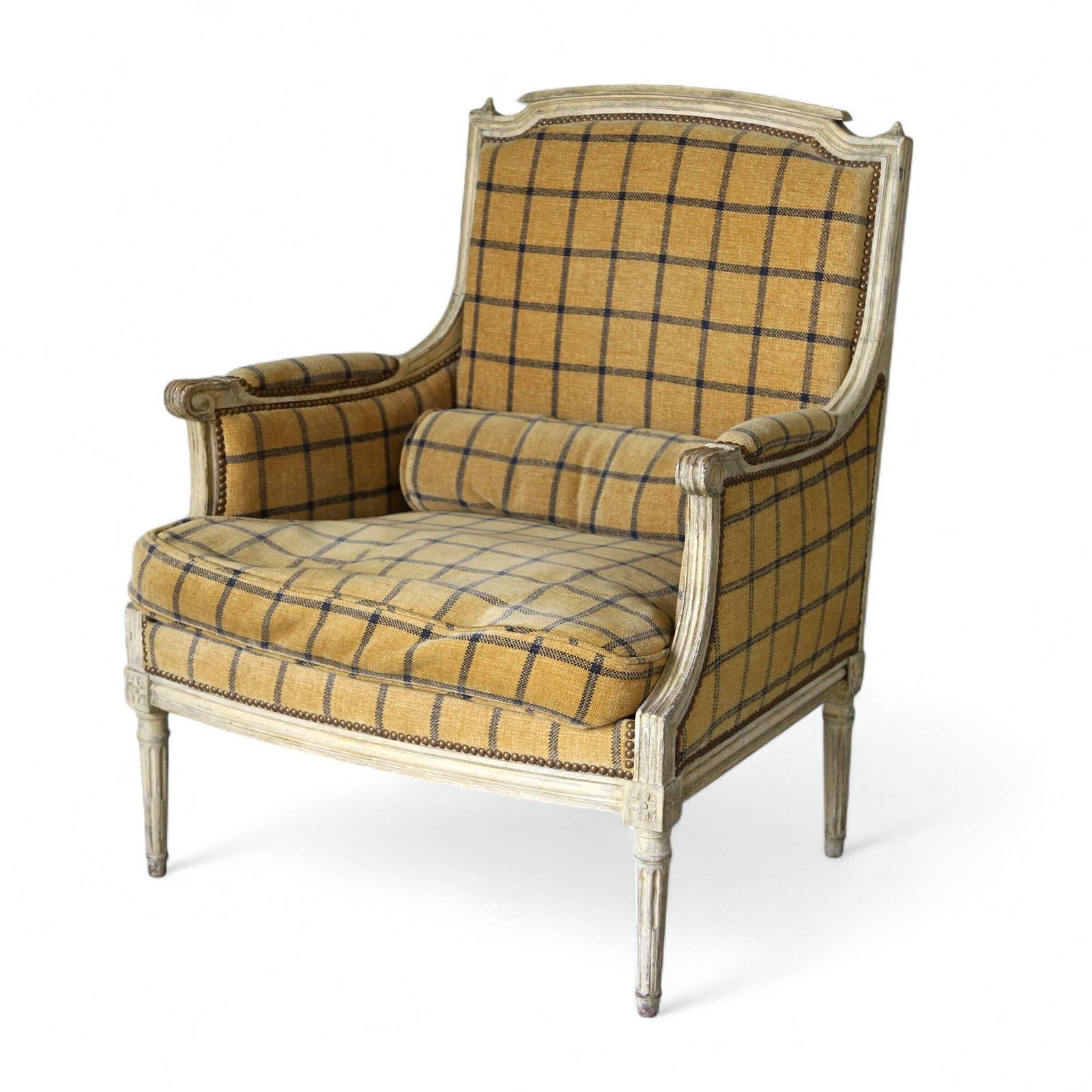 19th Century Louis XVI Style Painted Bergère Armchair (1 of 13)