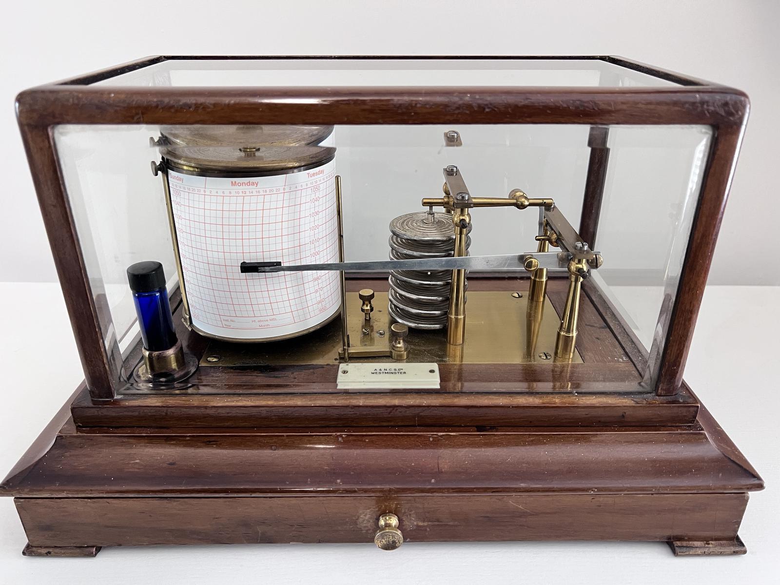 Mahogany Barograph by Army & Navy, London (1 of 6)