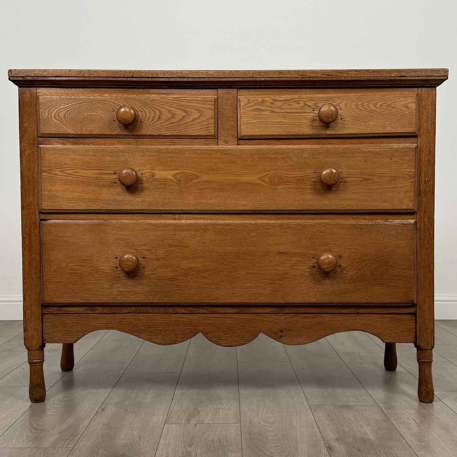 Antique 20th Century Golden Oak Chest Of Drawers (1 of 11)