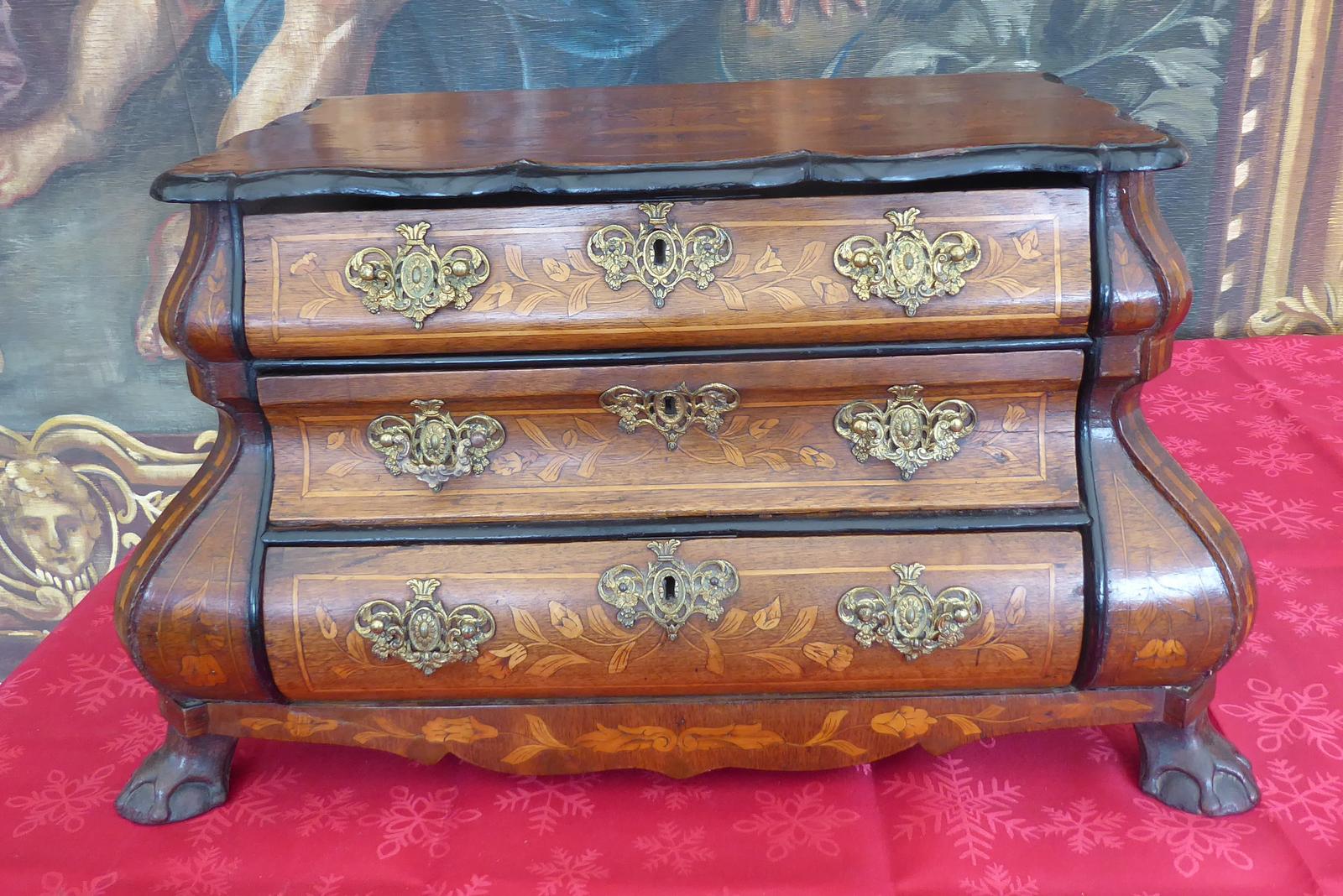 Table Top Chest of Drawers Dutch Marquetry 1820 (1 of 17)
