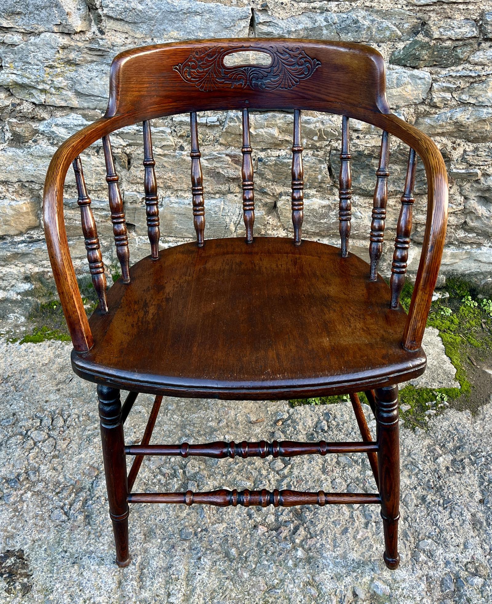 Antique Oak Captains Chair (1 of 16) Antique Oak Captains Chair (1 of 16)