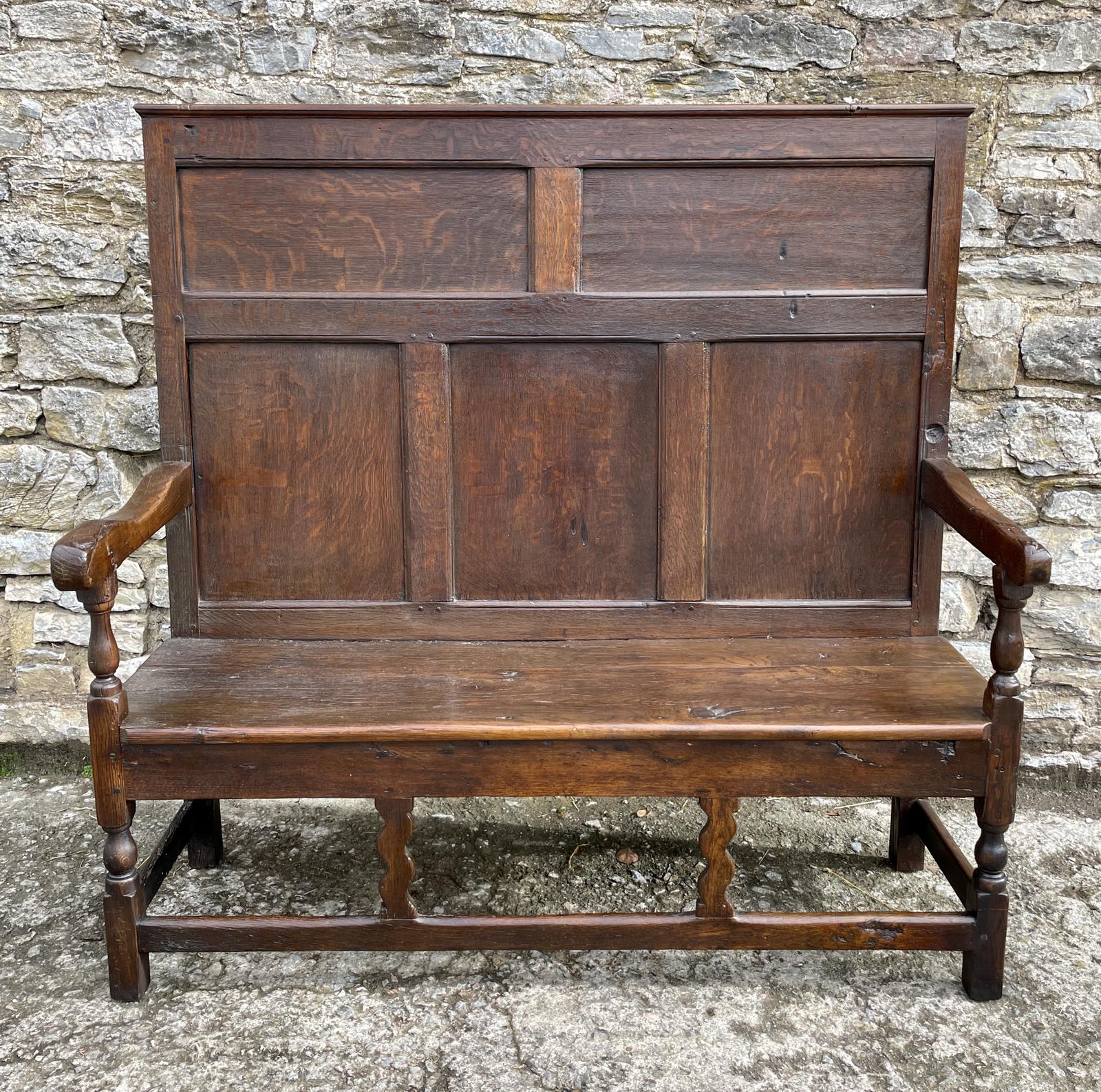Antique Georgian Oak Panelled Settle (1 of 32) Antique Georgian Oak Panelled Settle (1 of 32)