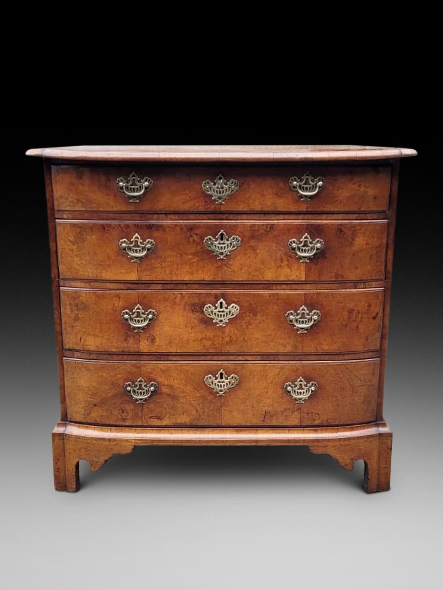 19th Century Bow Fronted Walnut Chest (1 of 4)