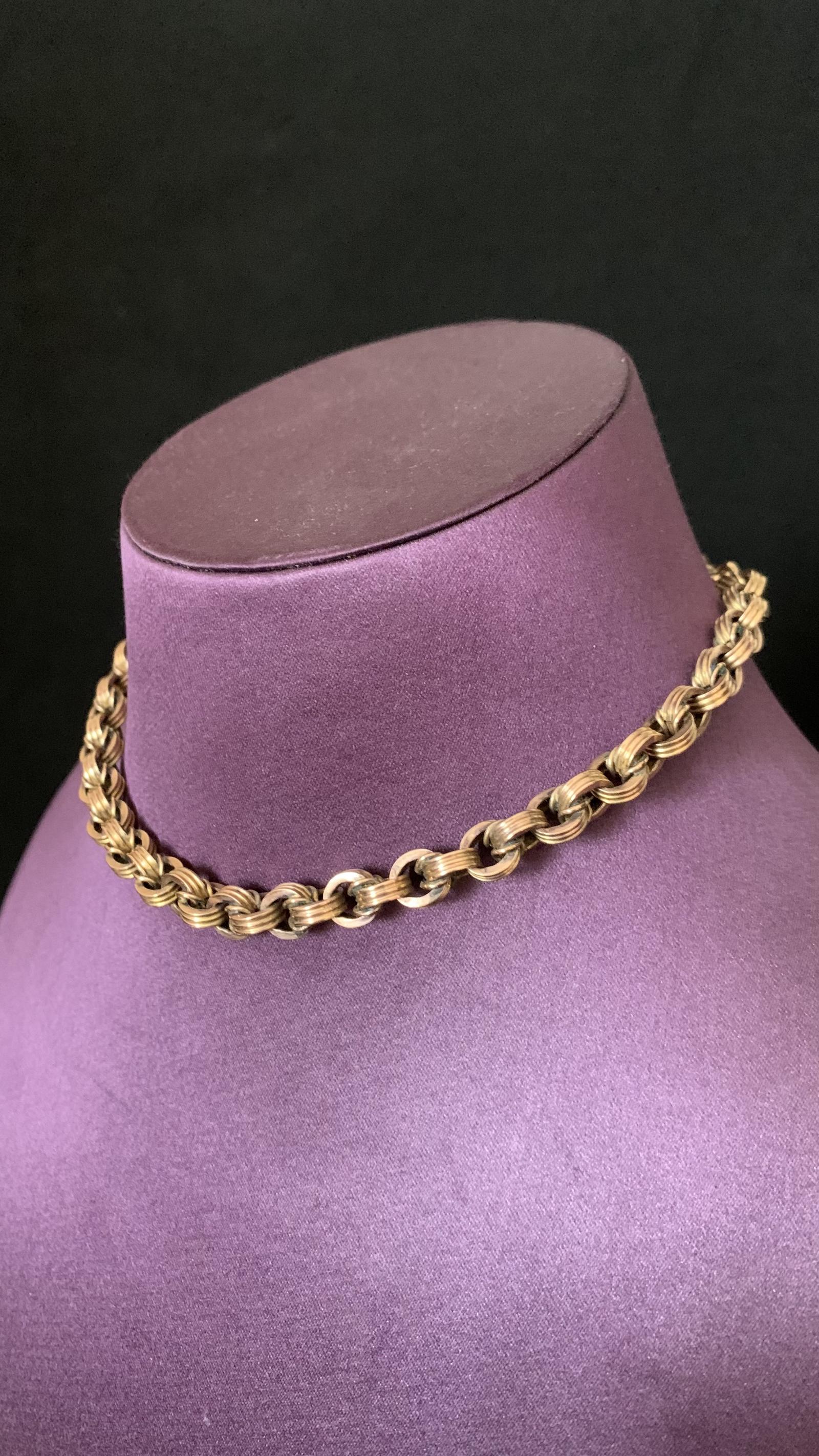 Victorian Style 9ct Gold Watch Chain with T Bar c.1890 (1 of 4)