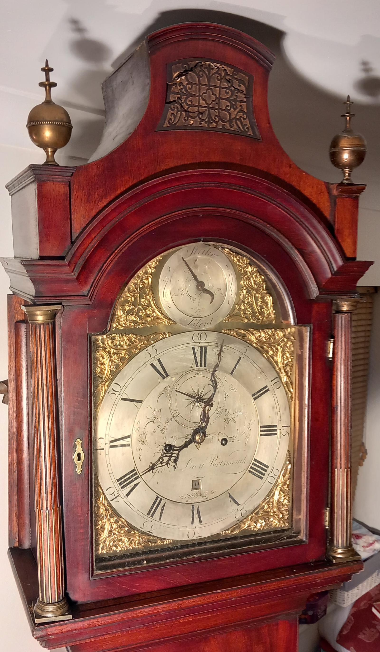 Antique Mahogany "Portsmouth" Longcase Clock (1 of 6)