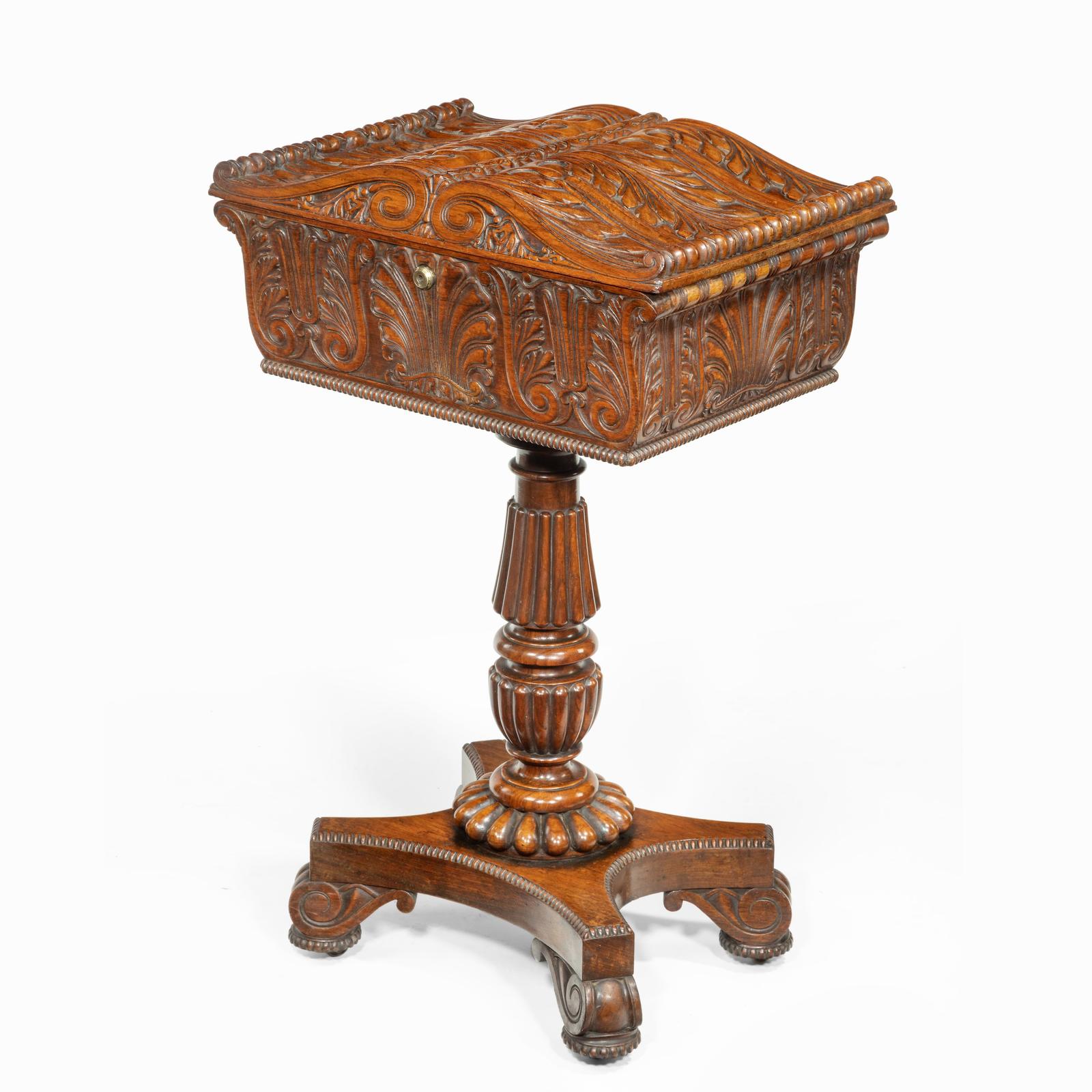 William IV Mahogany Teapoy (1 of 11)