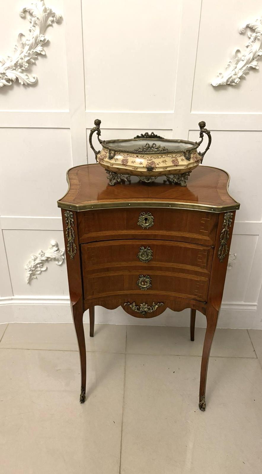 Antique Quality French Louis XV Style Marquetry Side Cabinet (1 of 10)