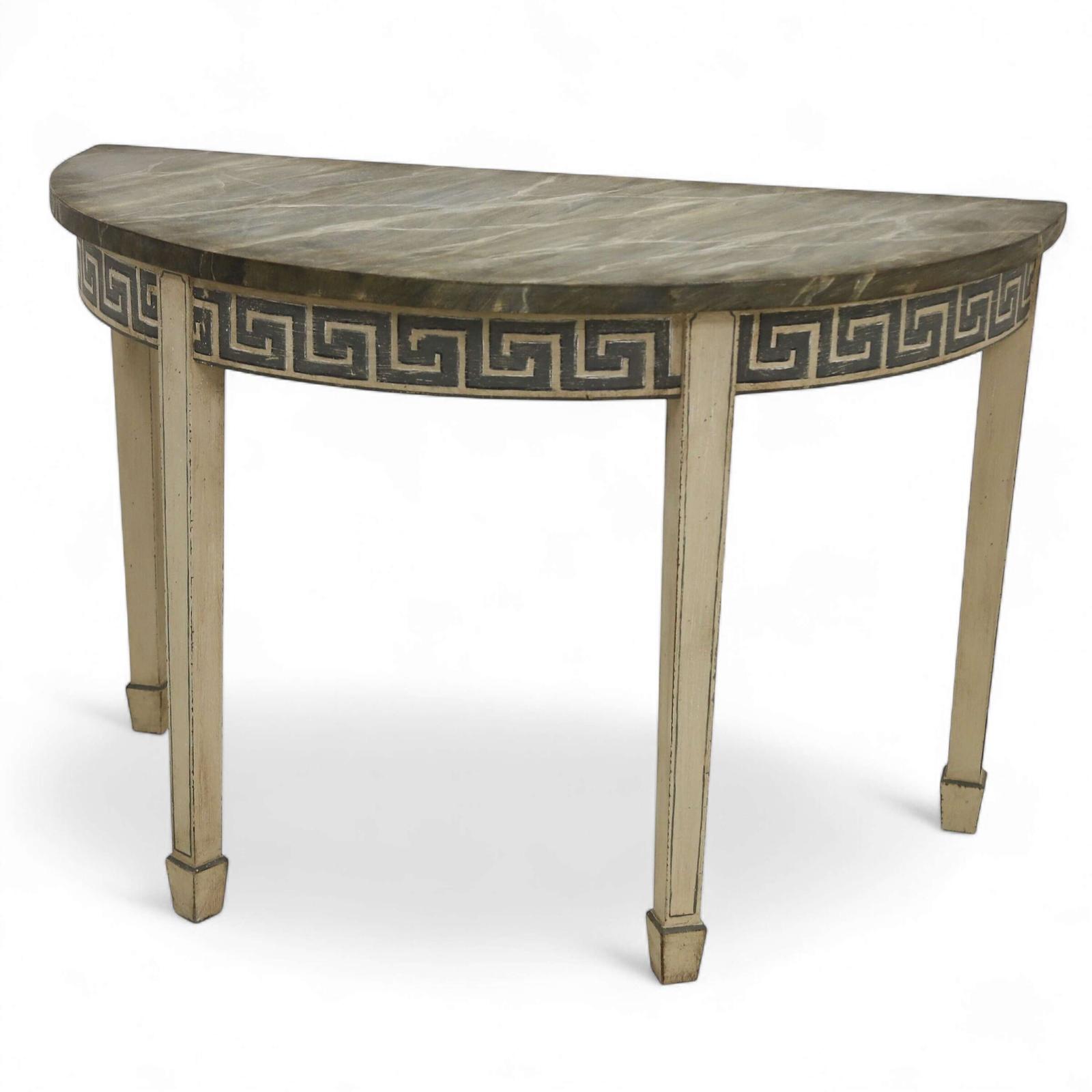 Georgian Demi Lune Console Table, English 18th Century - later painted (1 of 10)