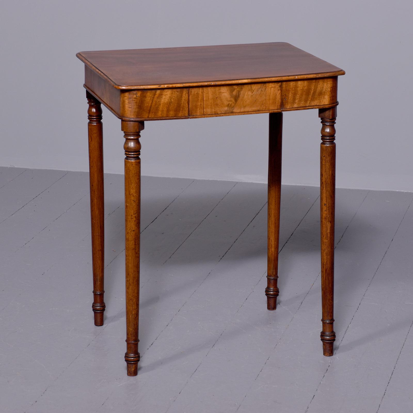 George IV Neat-sized Mahogany Side Table with Frieze Drawer (1 of 7)