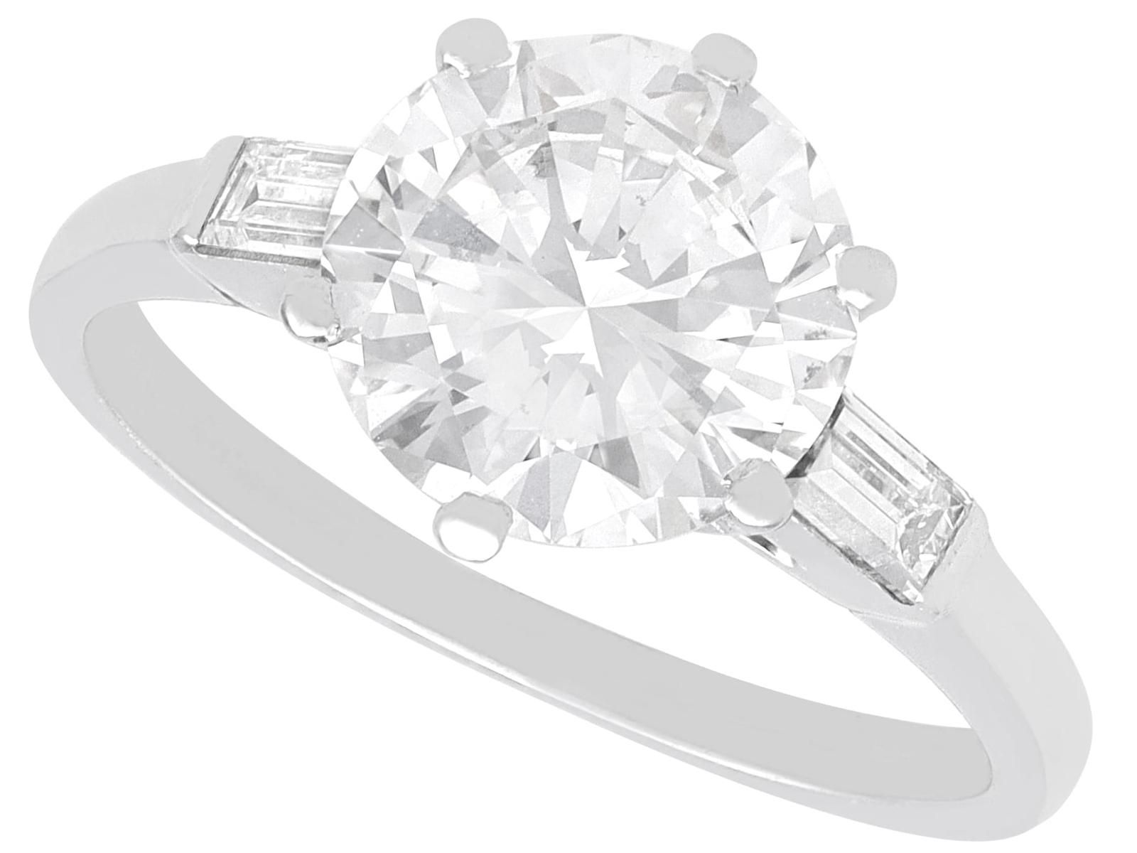 2.62ct Diamond & Platinum Solitaire Ring c.1935 (1 of 13) 2.62ct Diamond & Platinum Solitaire Ring c.1935 (1 of 13)