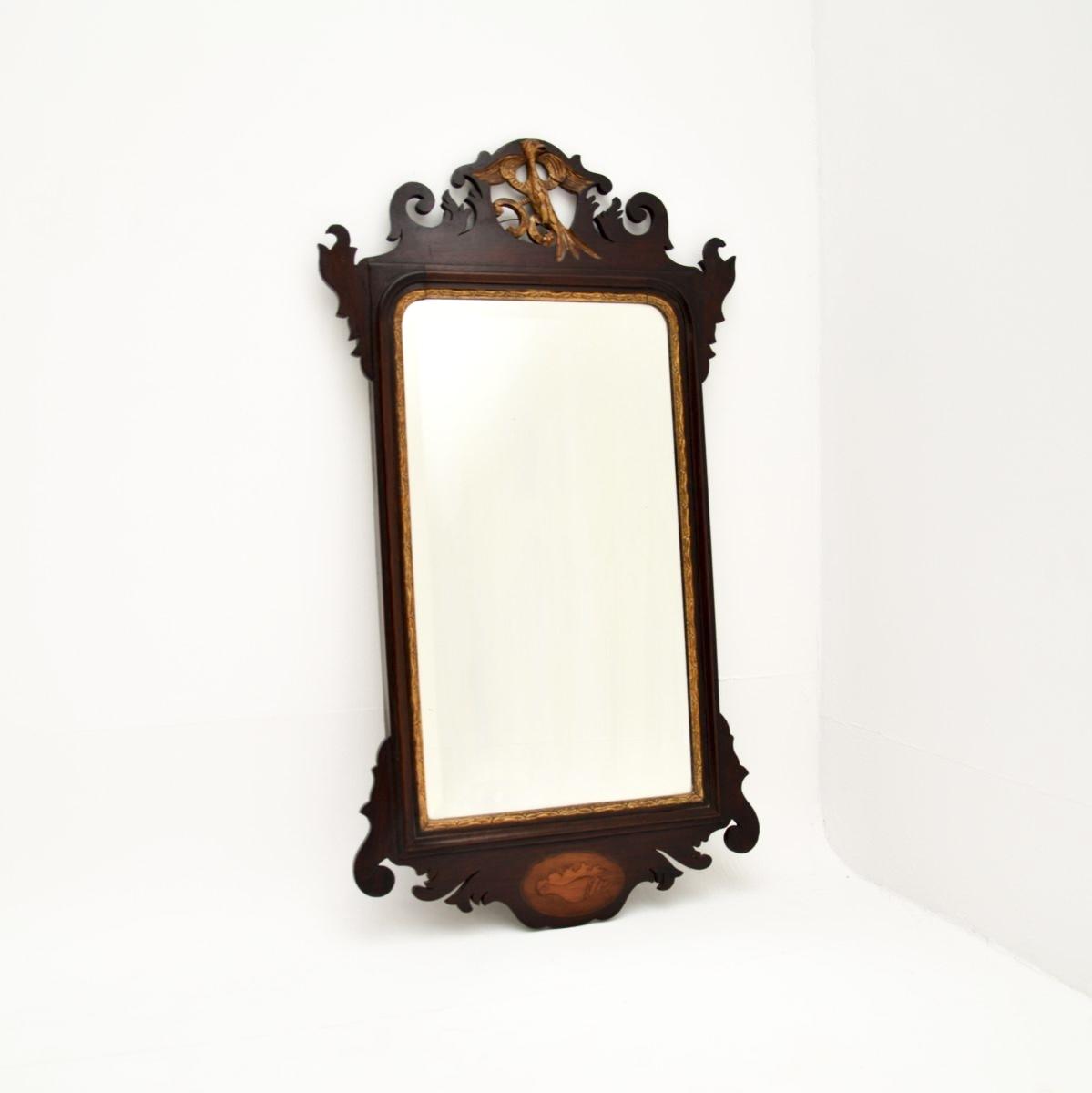 Antique Georgian Period Inlaid Mahogany & Parcel Gilt Mirror (1 of 7) Antique Georgian Period Inlaid Mahogany & Parcel Gilt Mirror (1 of 7)