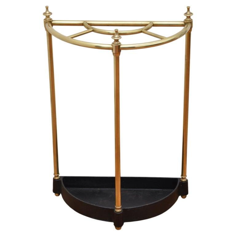 Demi Lune Brass Umbrella Stand in Good Condition (1 of 11) Demi Lune Brass Umbrella Stand in Good Condition (1 of 11)