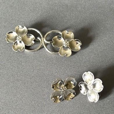 American Sterling Art Deco Silver Brooch & Earrings Set (1 of 9) American Sterling Art Deco Silver Brooch & Earrings Set (1 of 9)