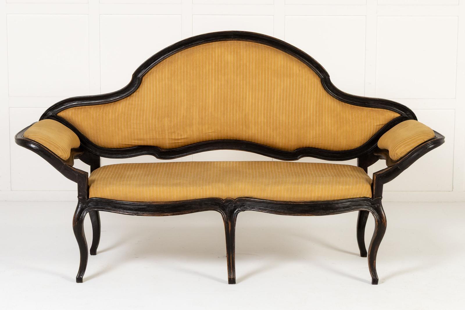18th Century Italian Ebonised Sofa (1 of 7) 18th Century Italian Ebonised Sofa (1 of 7)