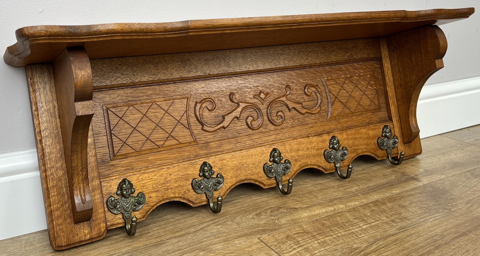 Coat Rack Vintage French Carved Oak Wall Mounted 5 Hooks Rack Hanger (1 of 12) Coat Rack Vintage French Carved Oak Wall Mounted 5 Hooks Rack Hanger (1 of 12)