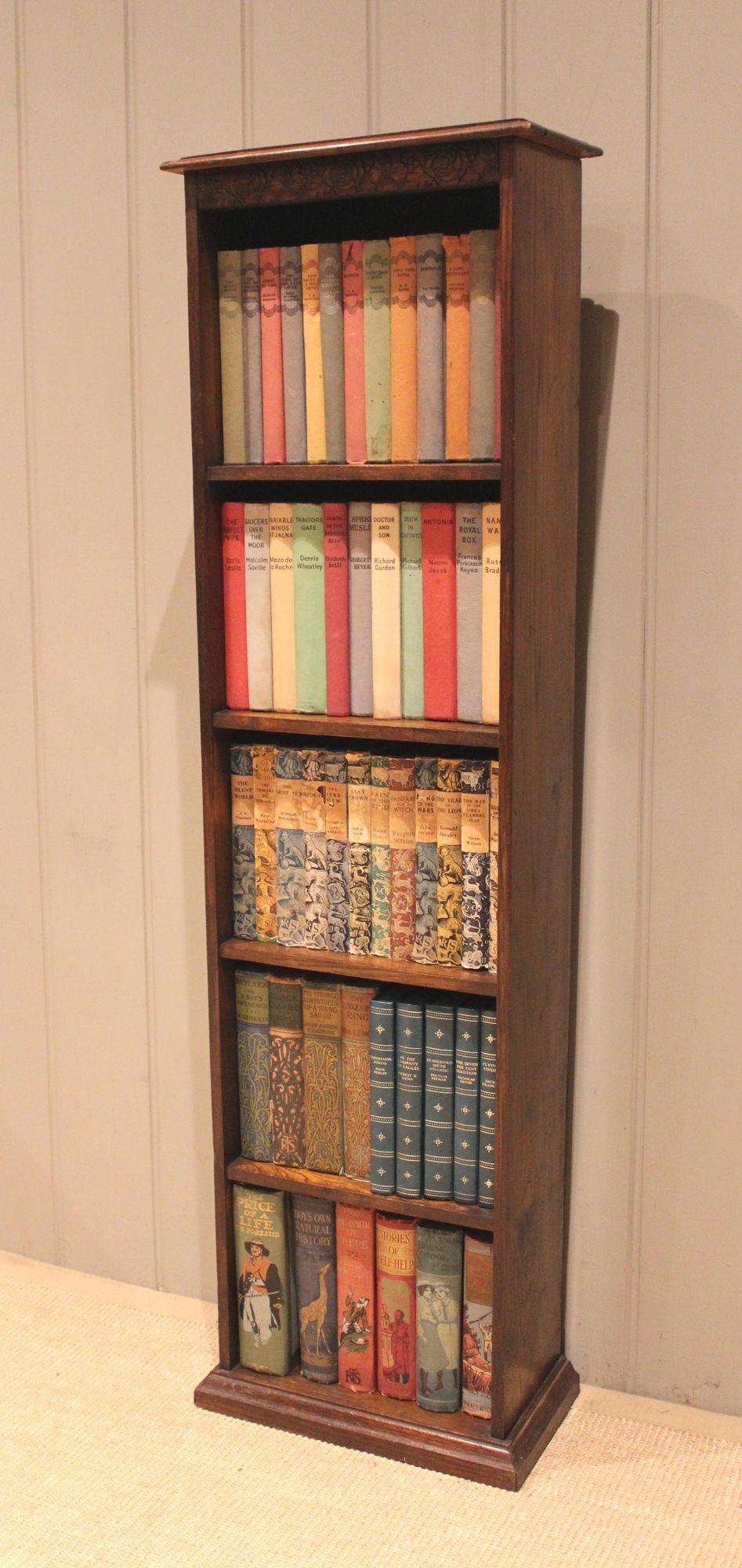 Tall Slim Oak Open Bookcase (1 of 12) Tall Slim Oak Open Bookcase (1 of 12)