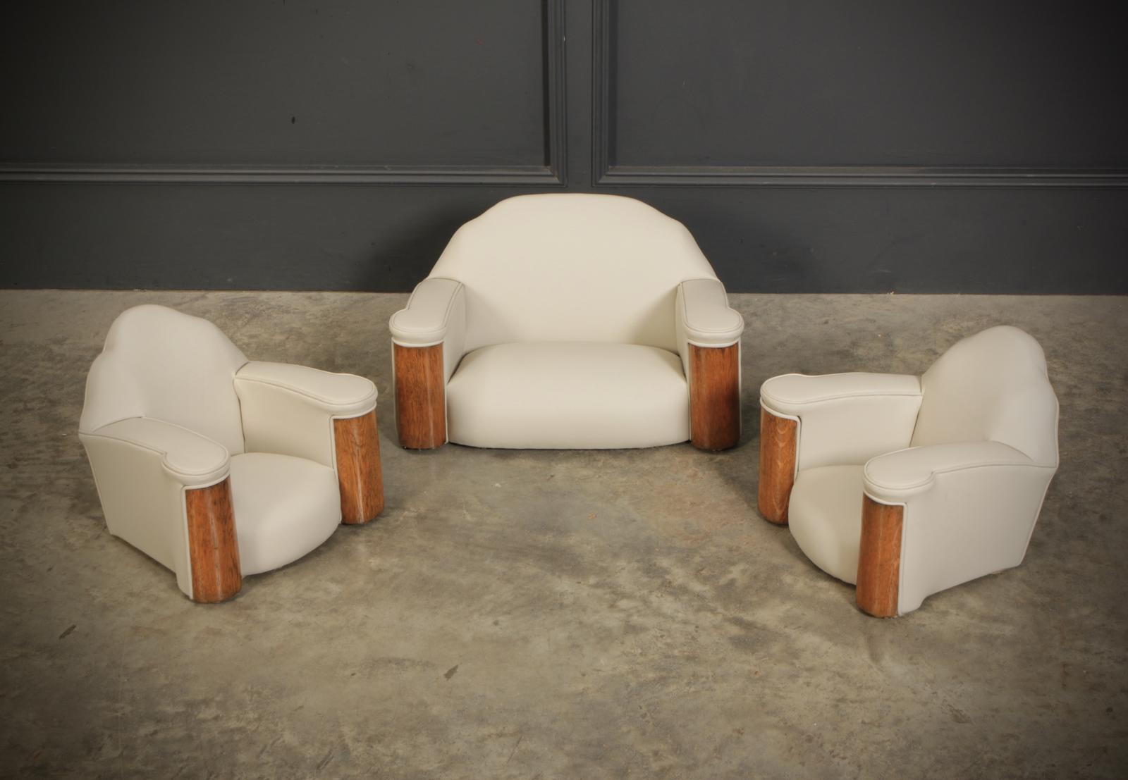 Miniature Apprentice Art Deco Leather 3 Piece Suite (1 of 20)