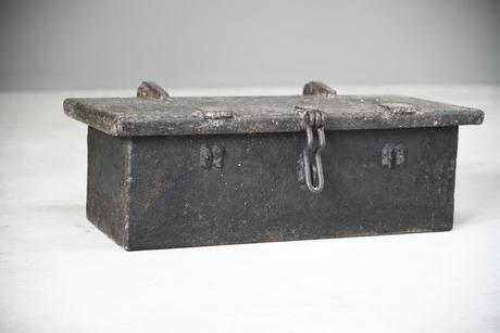 Antique Hinged Lid Strong Box (1 of 12)