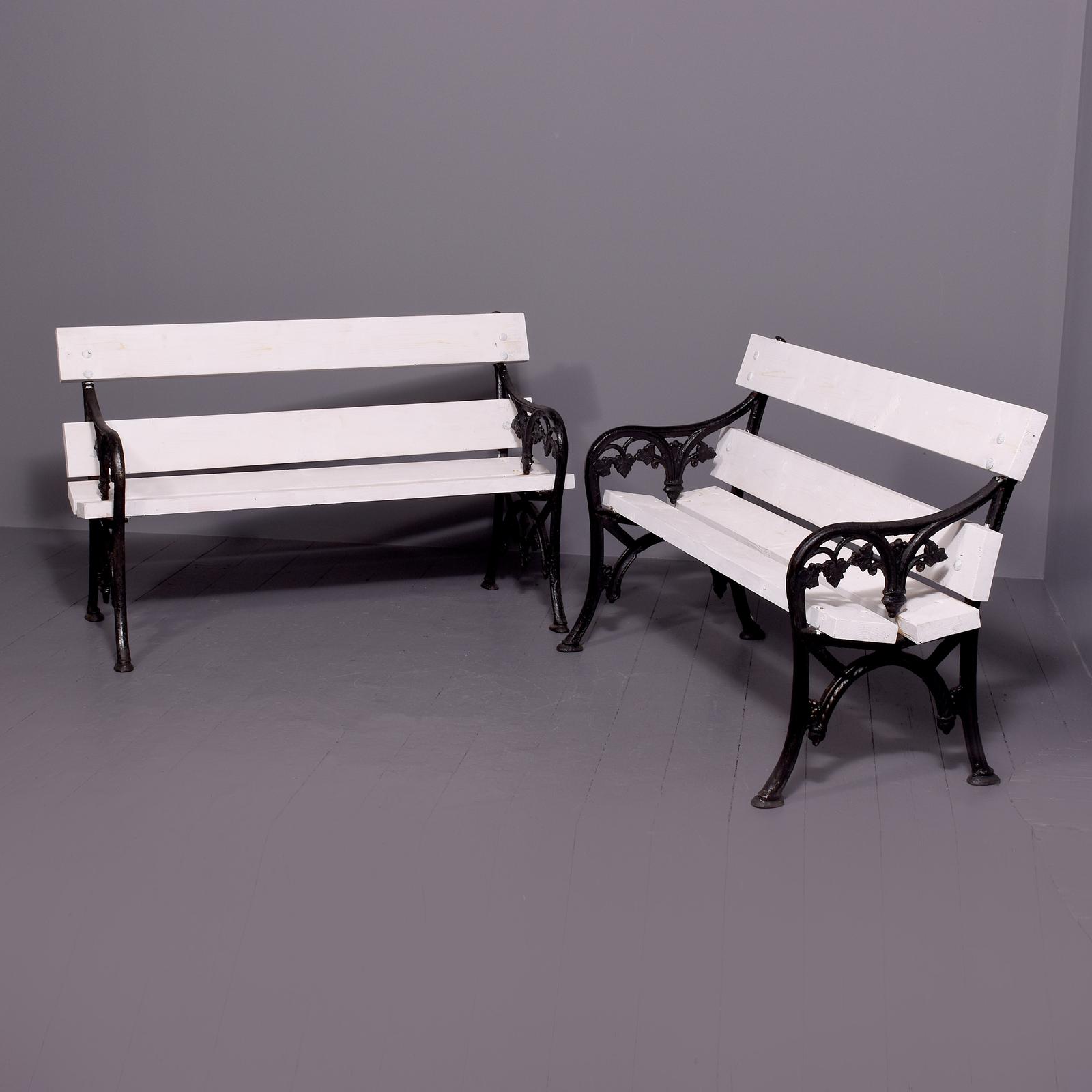 Pair of Victorian Cast Iron & Timber Garden Benches (1 of 5)