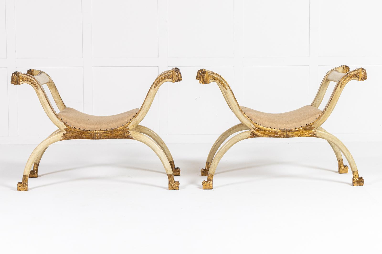 Large Pair of Early 19th Century Italian Painted Window Seats (1 of 8)