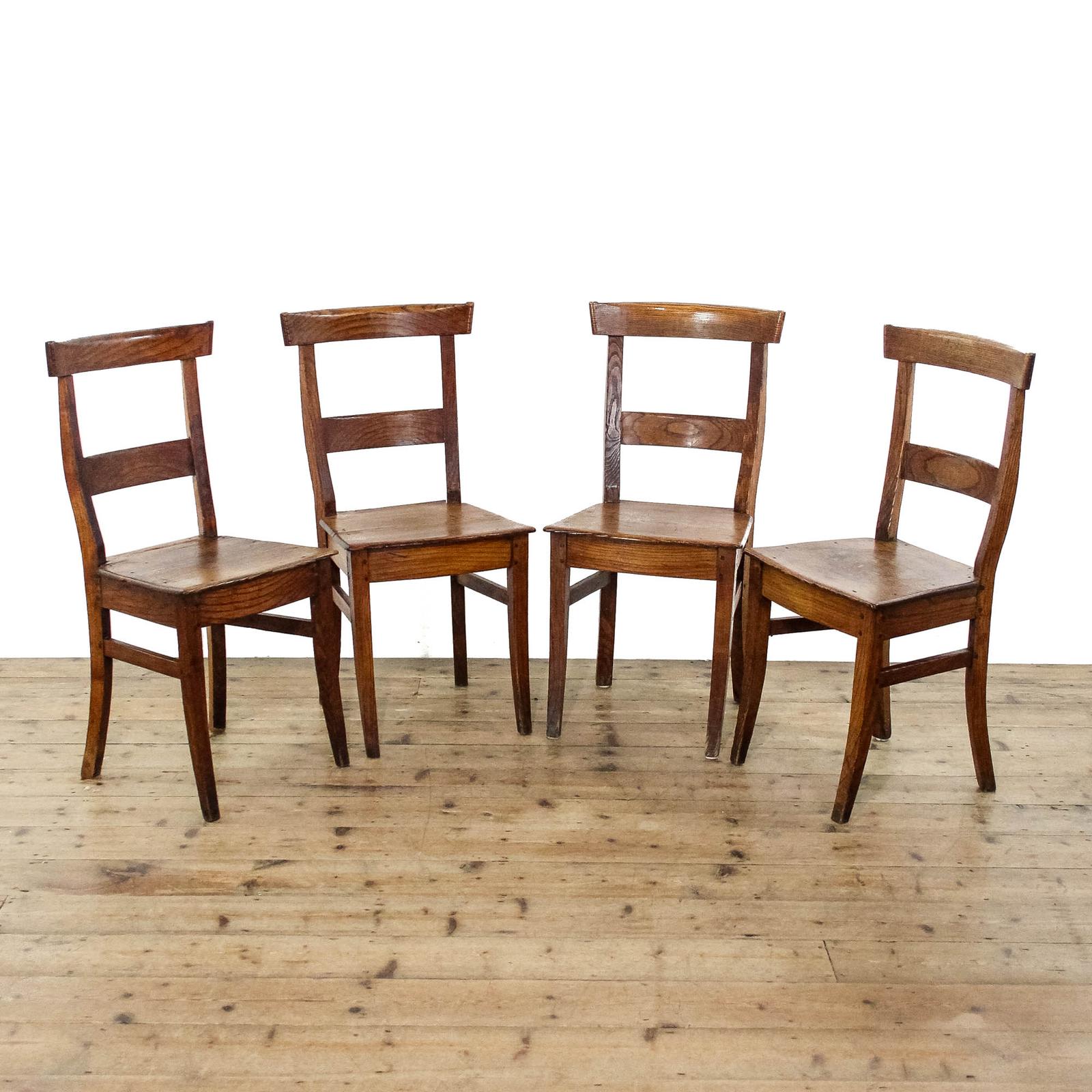 Set of Four Antique Oak Country Farmhouse Chairs (1 of 9)
