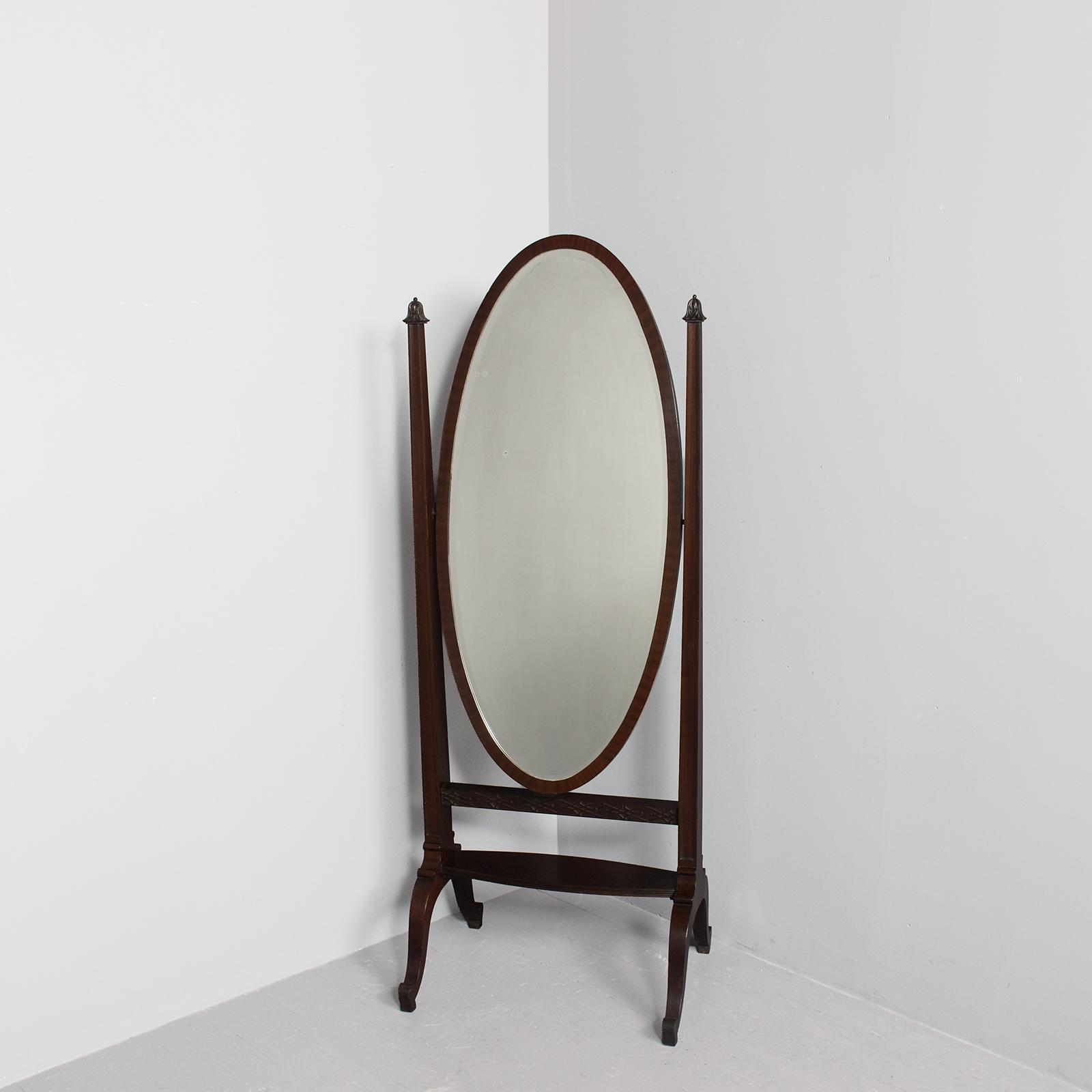 Tall, Quality Mahogany Chippendale Style Cheval Mirror (1 of 7) Tall, Quality Mahogany Chippendale Style Cheval Mirror (1 of 7)