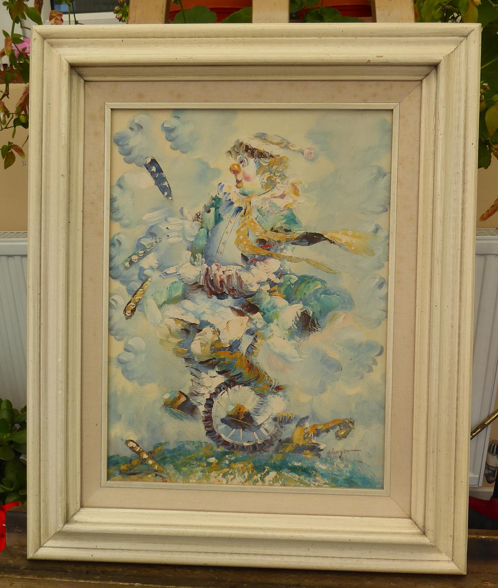 Oil on a Canvas Clown on Tricycle Listed Artist Brenda Polsky Morgan (1 of 15) Oil on a Canvas Clown on Tricycle Listed Artist Brenda Polsky Morgan (1 of 15)