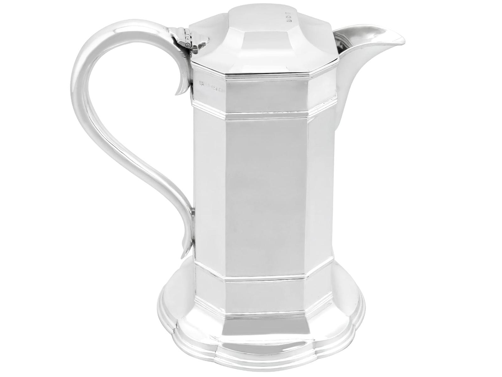 Antique Edwardian Sterling Silver Wine Flagon 1903 (1 of 9)