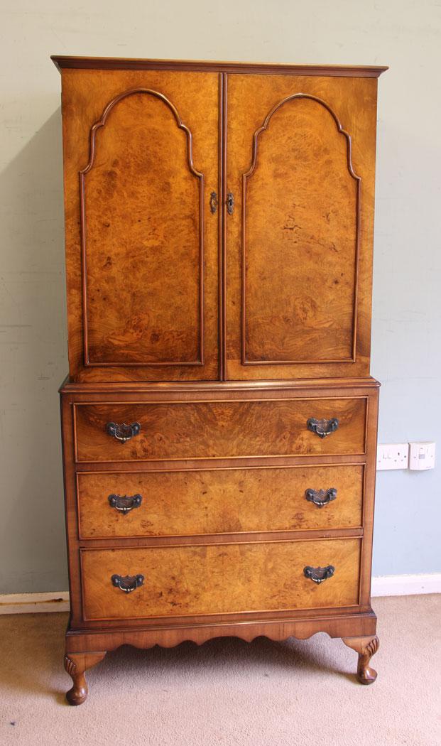 Burr Walnut Tallboy Chest Drawers (1 of 8) Burr Walnut Tallboy Chest Drawers (1 of 8)