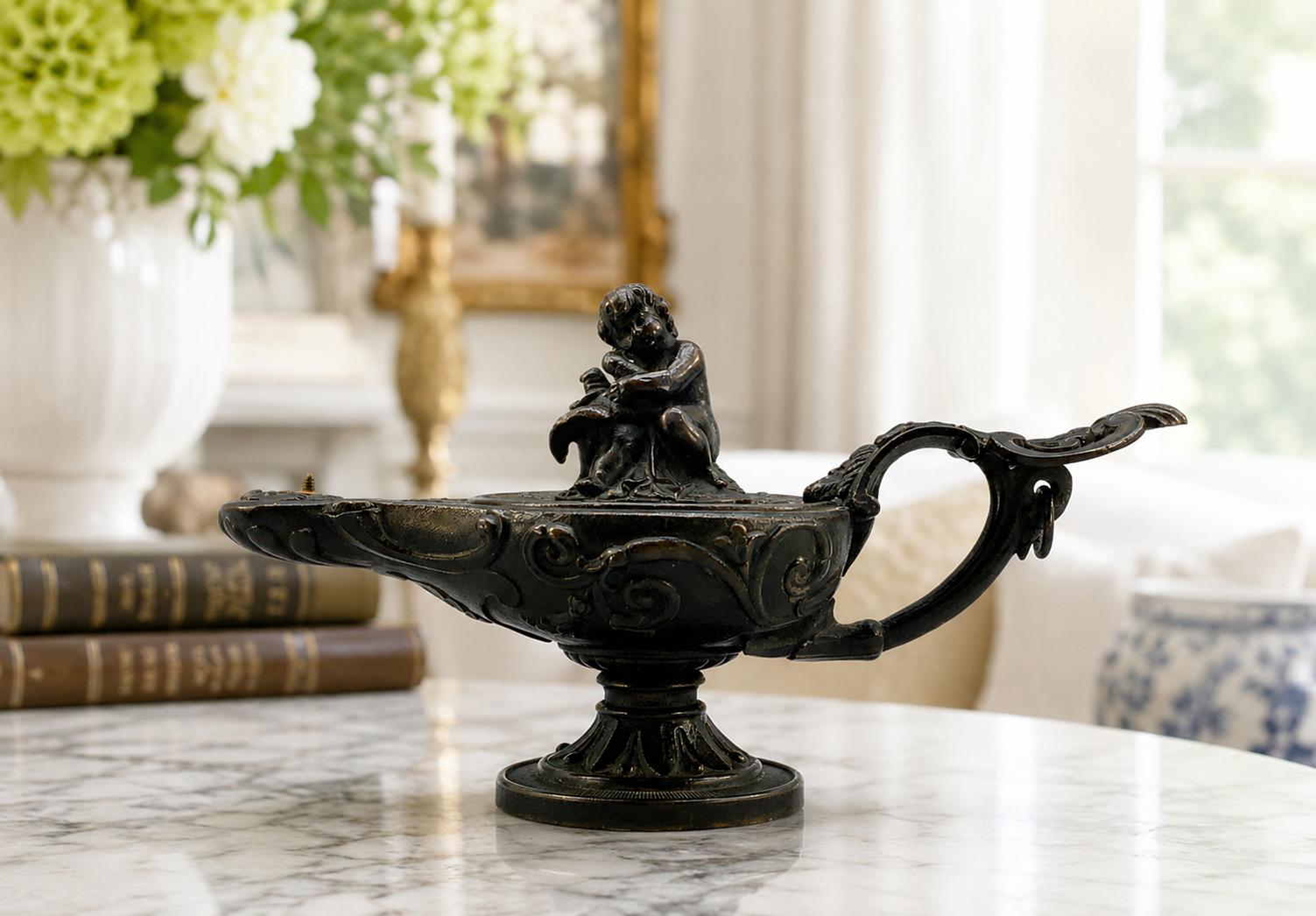 19th Century Grand Tour Bronze Figural Oil Lamp (1 of 14) 19th Century Grand Tour Bronze Figural Oil Lamp (1 of 14)
