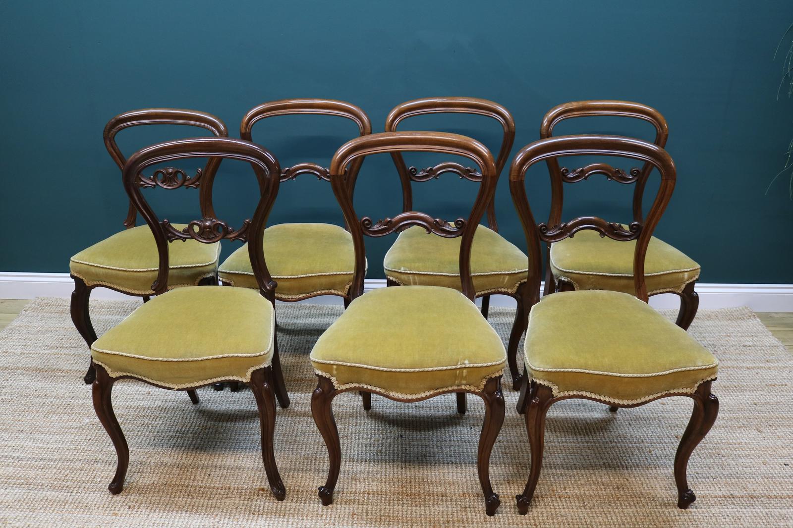 Set of 8 Victorian Rosewood Balloon-back Dining Chairs (1 of 7) Set of 8 Victorian Rosewood Balloon-back Dining Chairs (1 of 7)