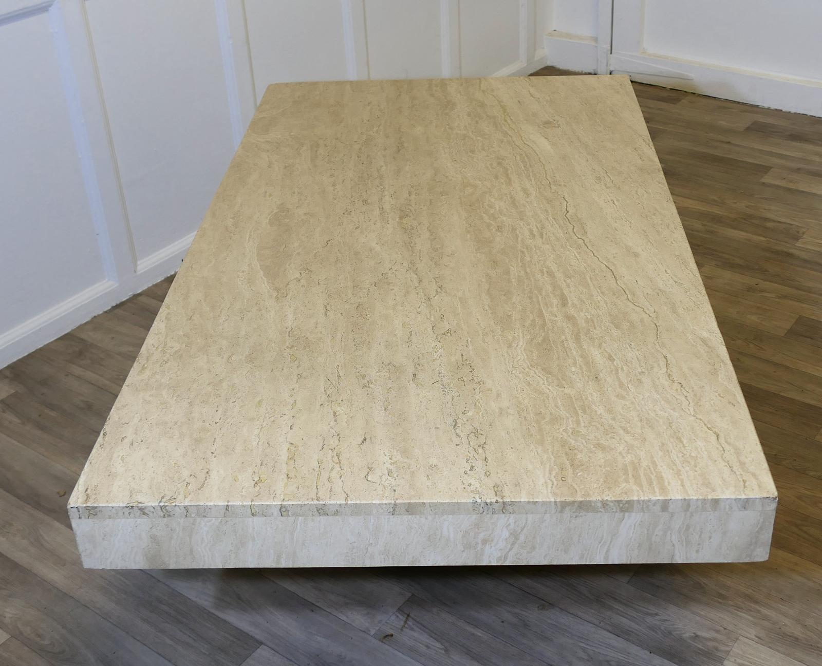 1970s Vintage Travertine Stone Cube Coffee Table (1 of 12)