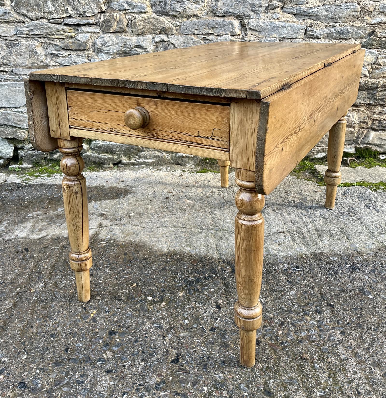 Victorian Pine Drop Flap Kitchen Table (1 of 18)