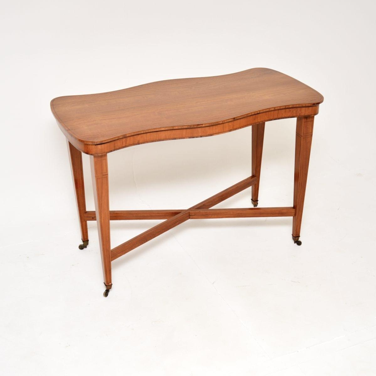 Antique Edwardian Inlaid Satinwood Occasional Table (1 of 9)