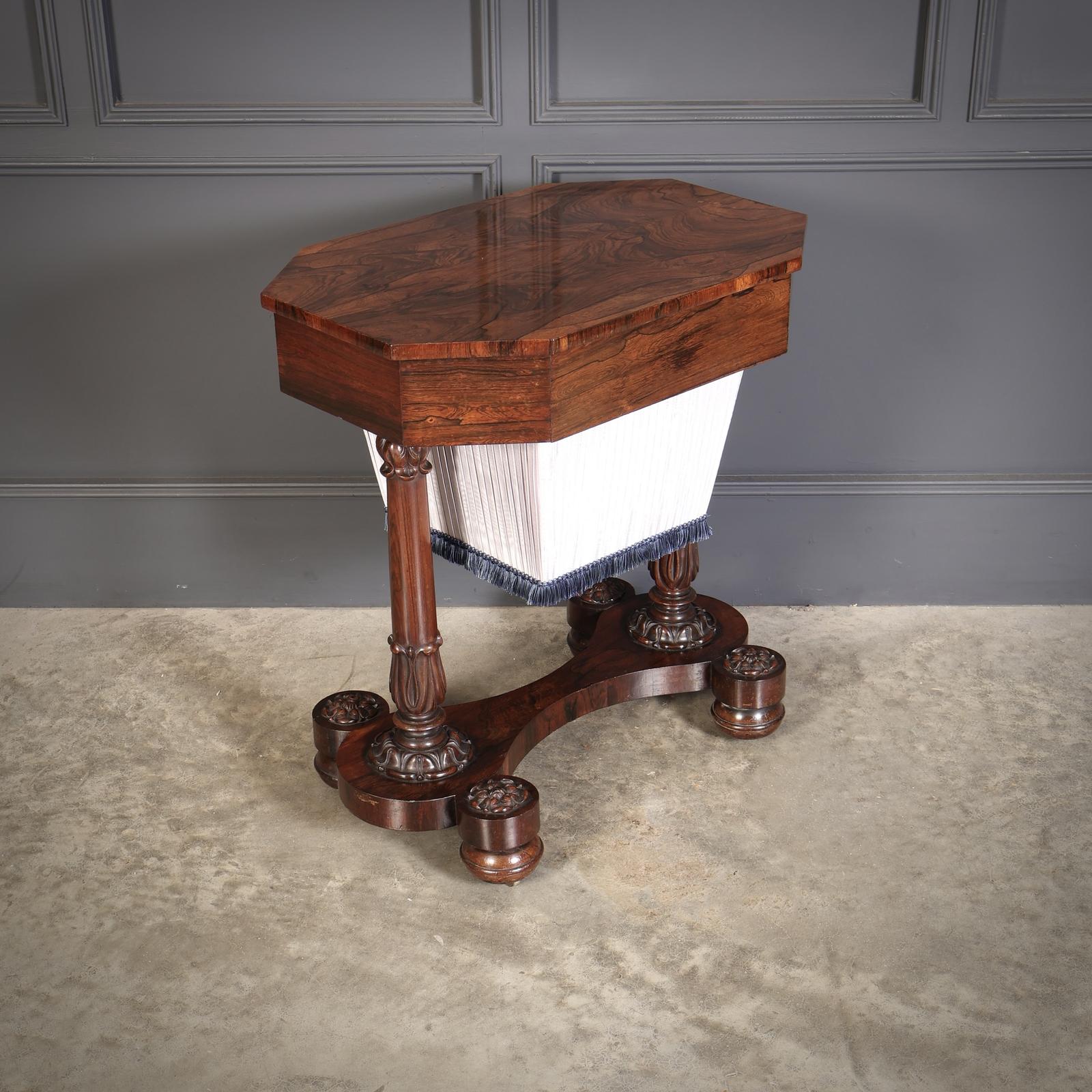 William IV Rosewood Sewing Table (1 of 12)