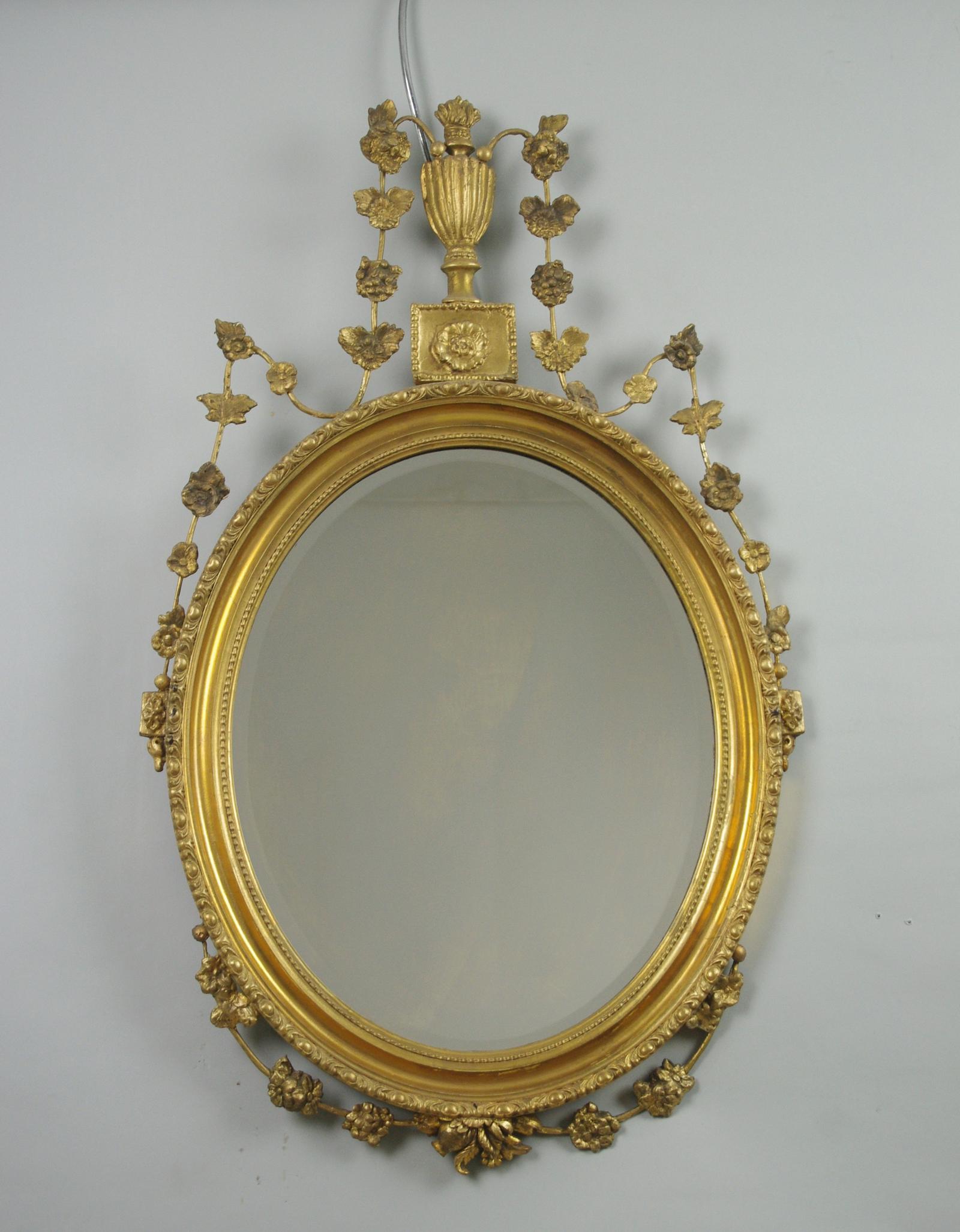 Victorian Gilt Oval Wall Mirror (1 of 6)