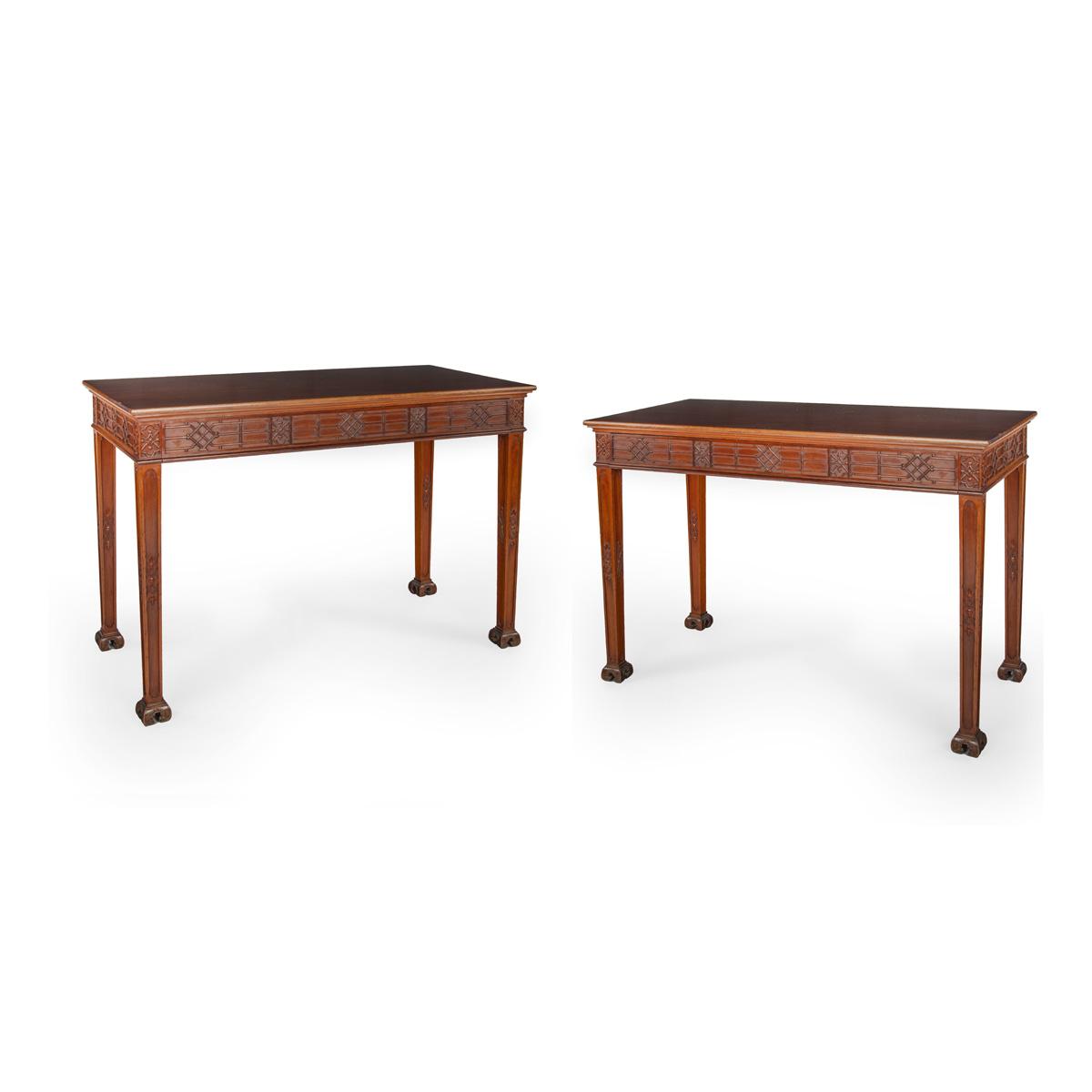 A Pair of Mahogany Serving or Side Tables in the George III Chinoiserie Manner, c.1900 (1 of 16)