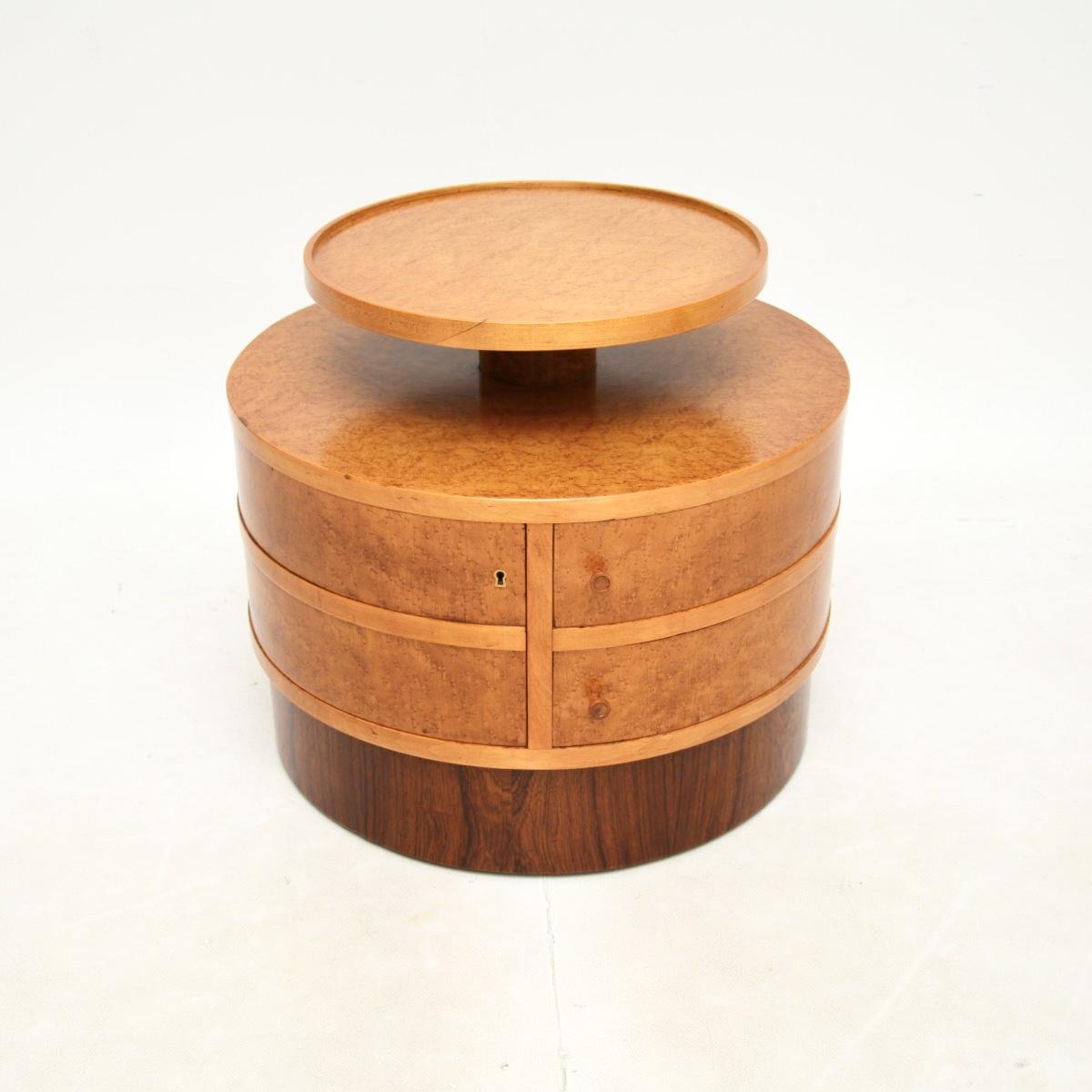 Art Deco Birds Eye Maple & Rosewood Occasional Table (1 of 10)