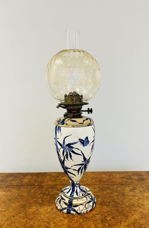 Superb Quality Antique Victorian Porcelain Oil Lamp (1 of 6) Superb Quality Antique Victorian Porcelain Oil Lamp (1 of 6)