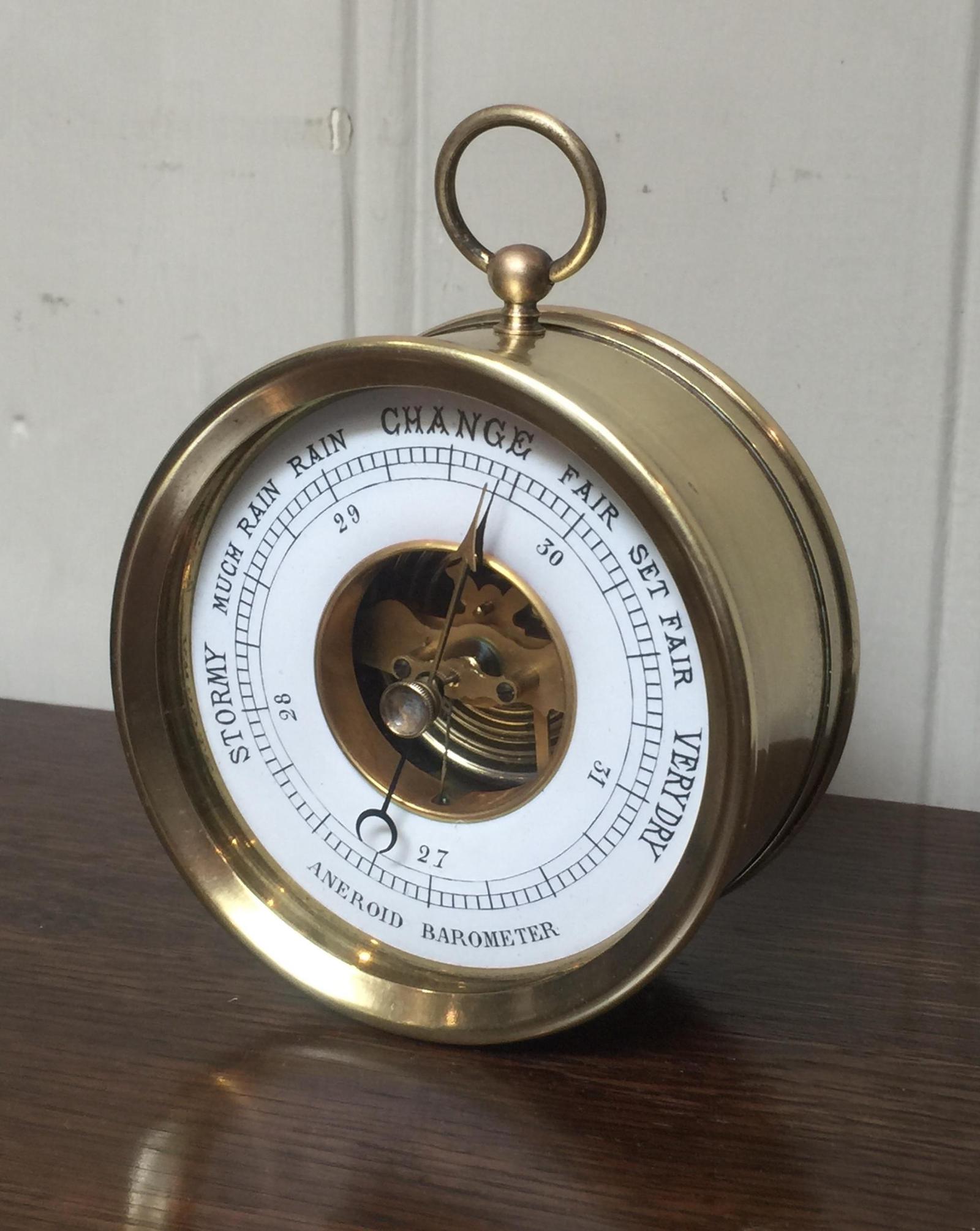 Late 19th Century Brass Desk Barometer (1 of 9) Late 19th Century Brass Desk Barometer (1 of 9)