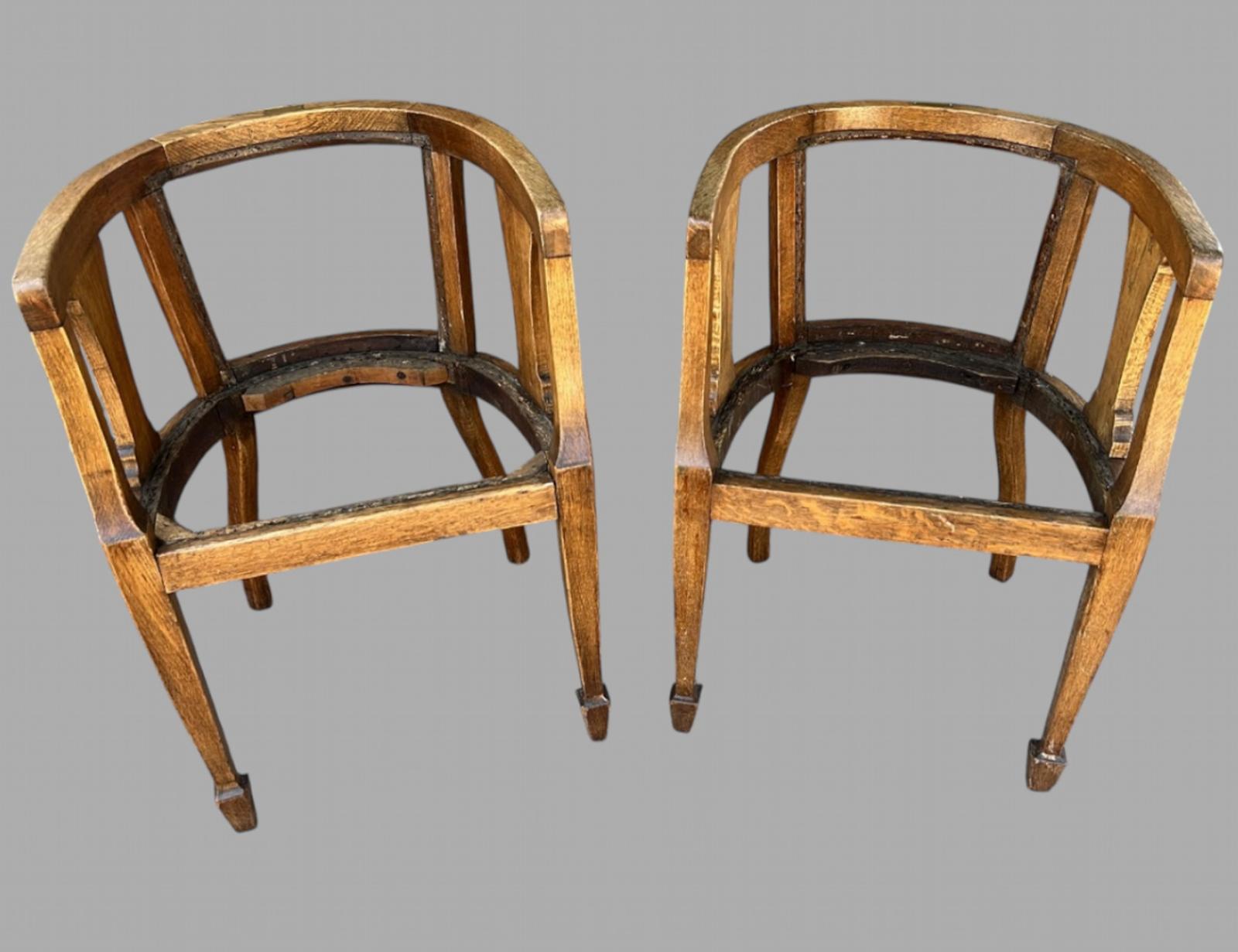 A Pair of Early 20thc Solid Hand Crafted Oak tub Chairs (1 of 7) A Pair of Early 20thc Solid Hand Crafted Oak tub Chairs (1 of 7)