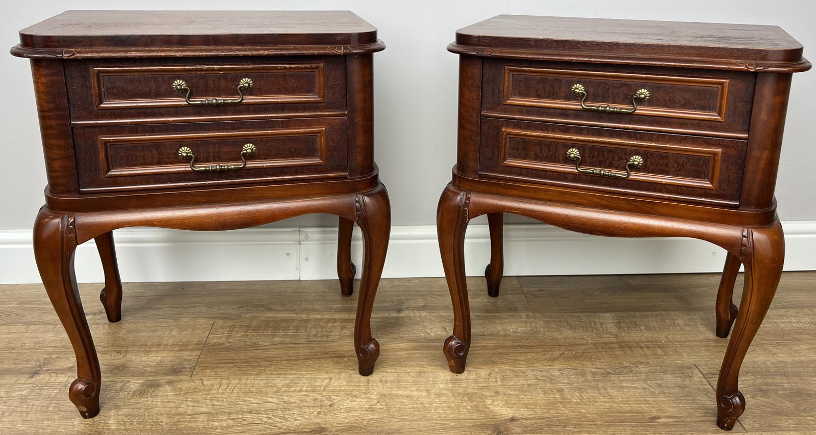 Pair of Bedside Tables Vintage French Nightstands Carved Cabinets (1 of 13) Pair of Bedside Tables Vintage French Nightstands Carved Cabinets (1 of 13)
