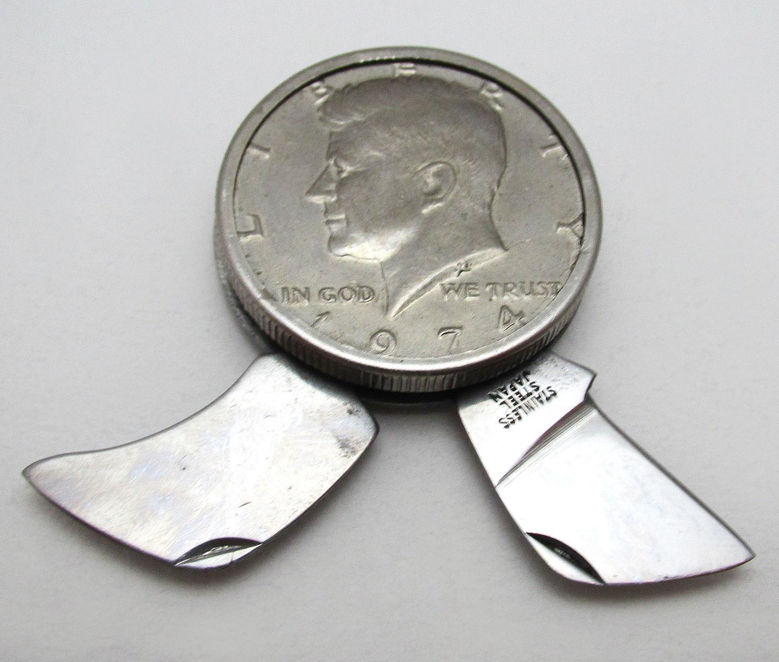 Vintage Kennedy 1974 Half Dollar Coin Novelty Double Folding Pocket Knife - Japan Stainless Steel (1 of 7) Vintage Kennedy 1974 Half Dollar Coin Novelty Double Folding Pocket Knife - Japan Stainless Steel (1 of 7)