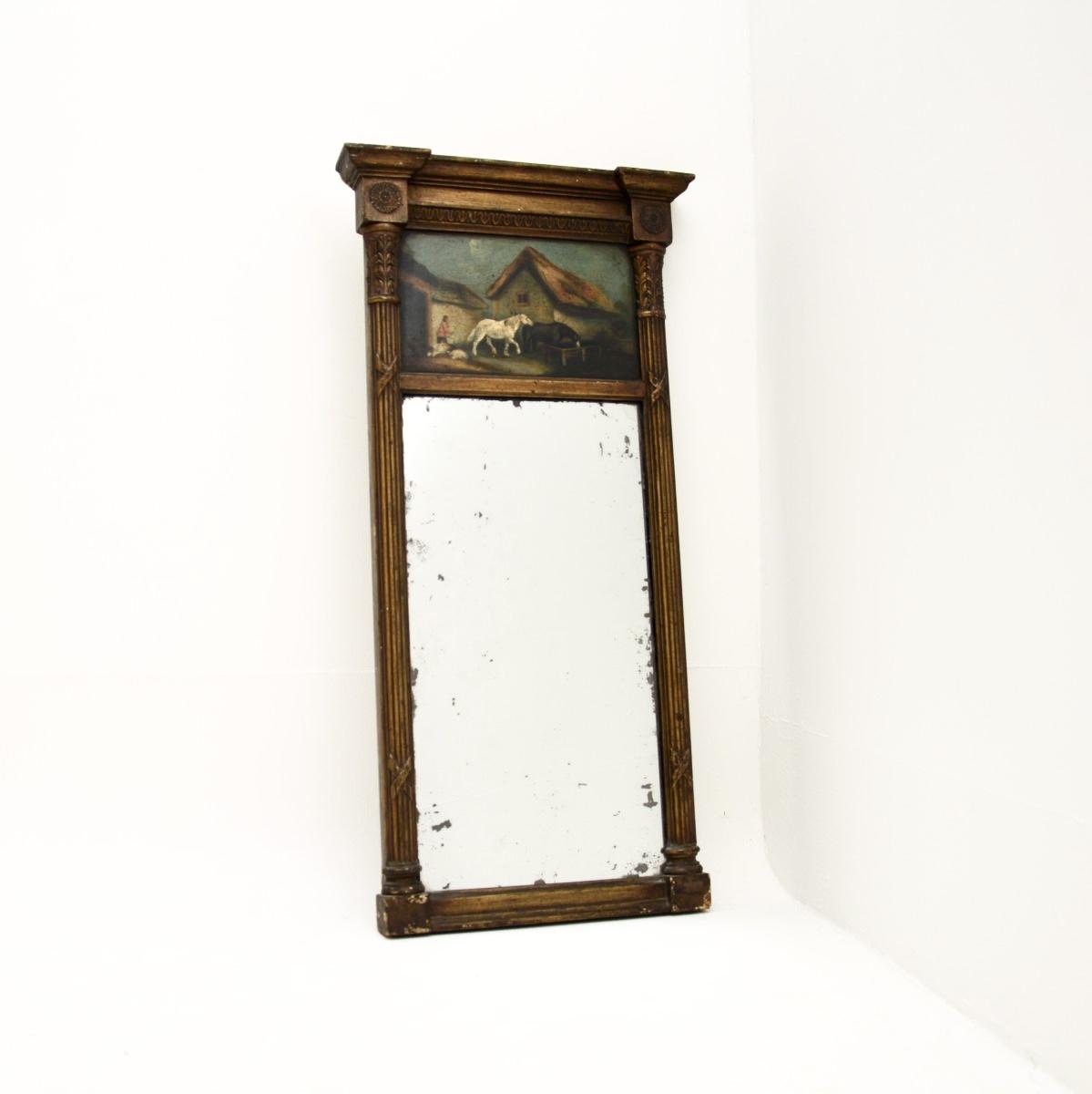 Antique Regency Painted Giltwood Mirror (1 of 6)
