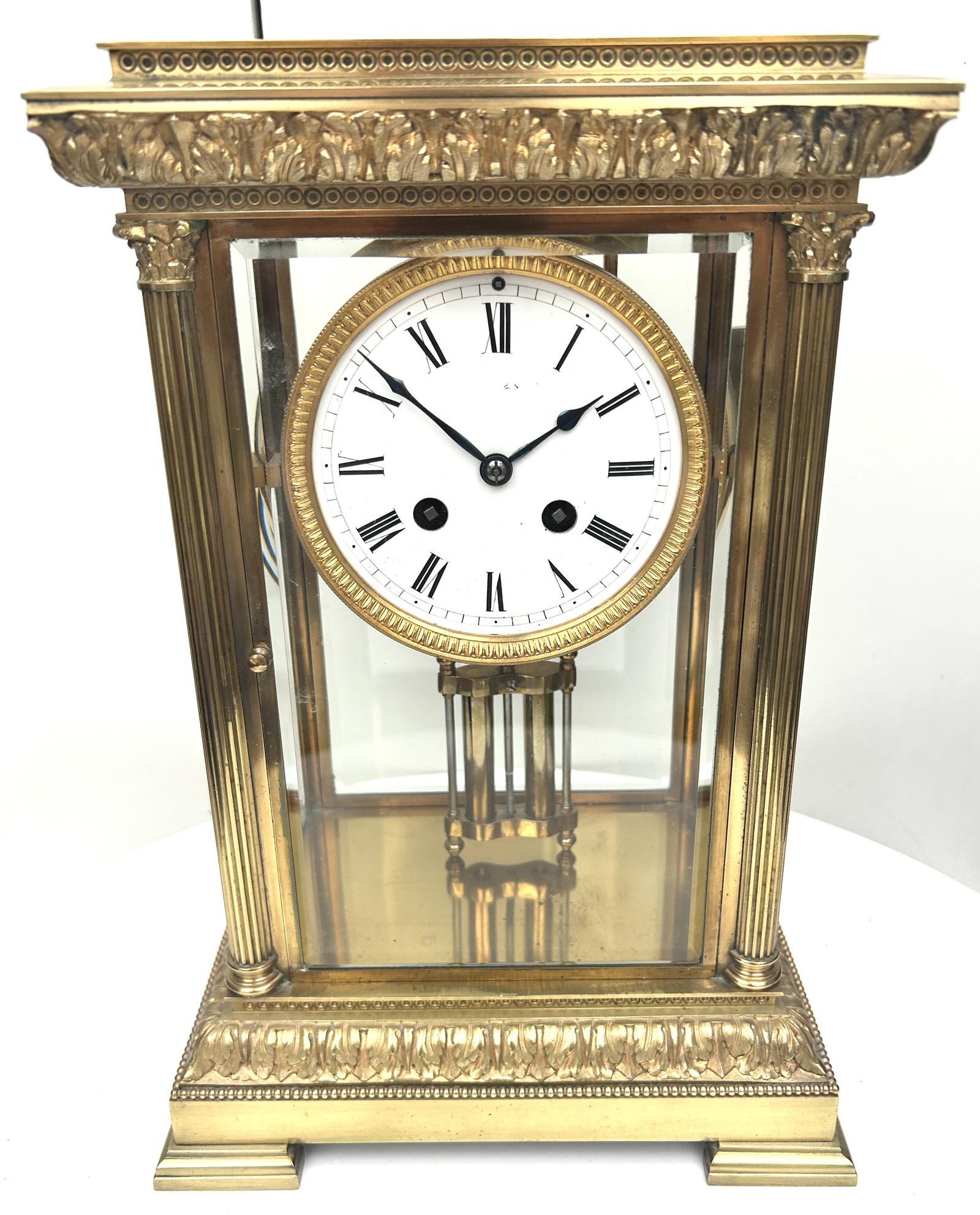 Incredible French Table Regulator with Compensating Pendulum 8 Day 4 Glass Mantel Clock (1 of 9)