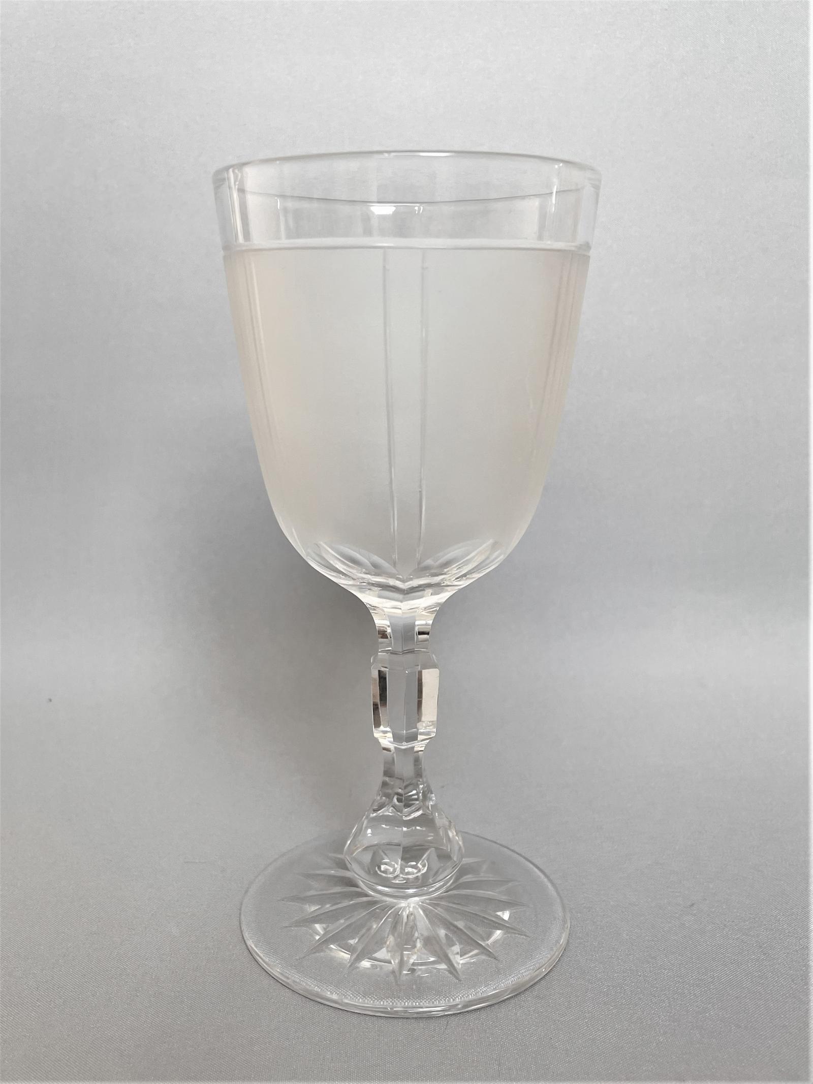 Fine Victorian Cut Glass & Frosted Wine Goblet (1 of 4) Fine Victorian Cut Glass & Frosted Wine Goblet (1 of 4)