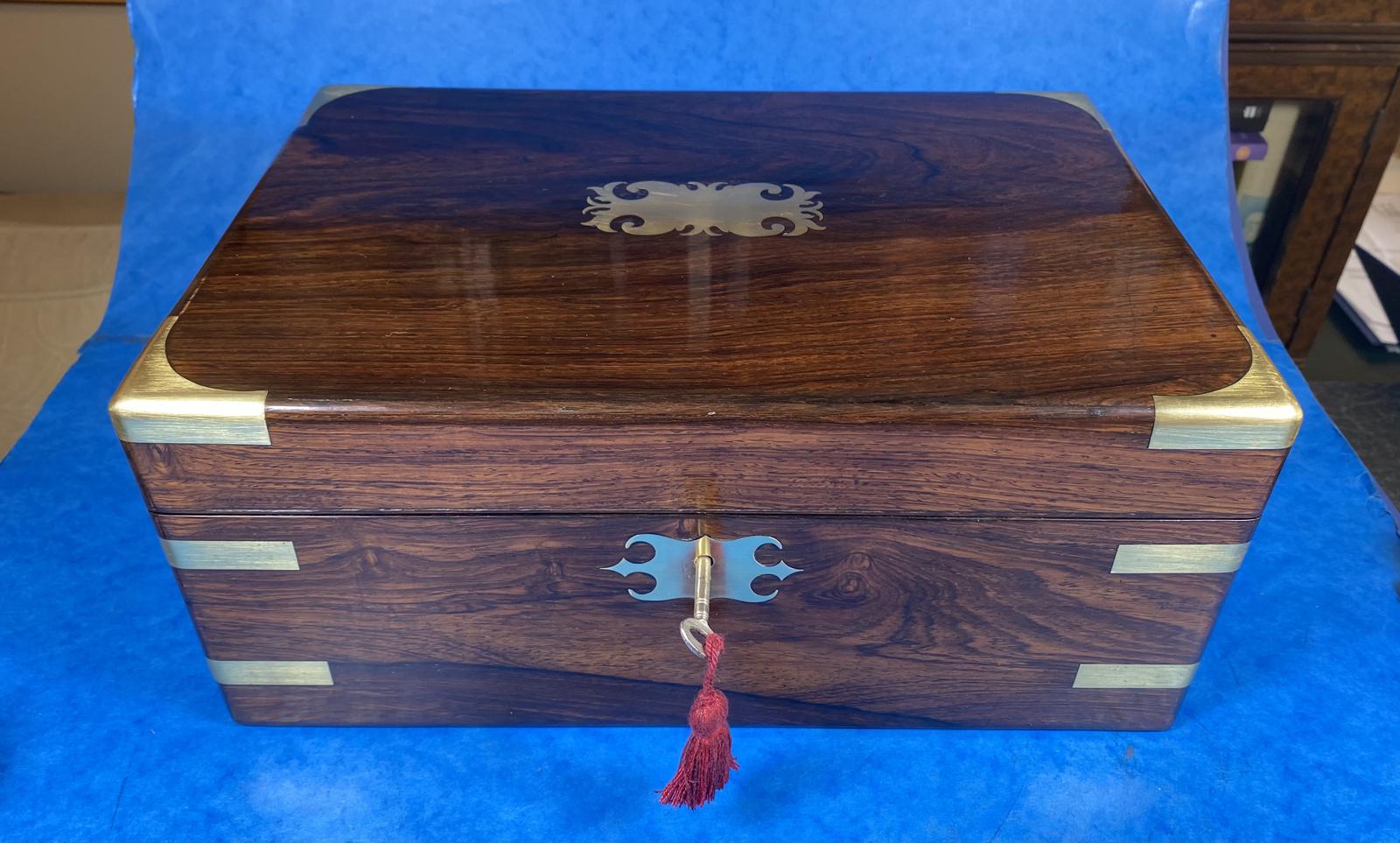 Victorian Brassbound Rosewood Writing Slope (1 of 18) Victorian Brassbound Rosewood Writing Slope (1 of 18)